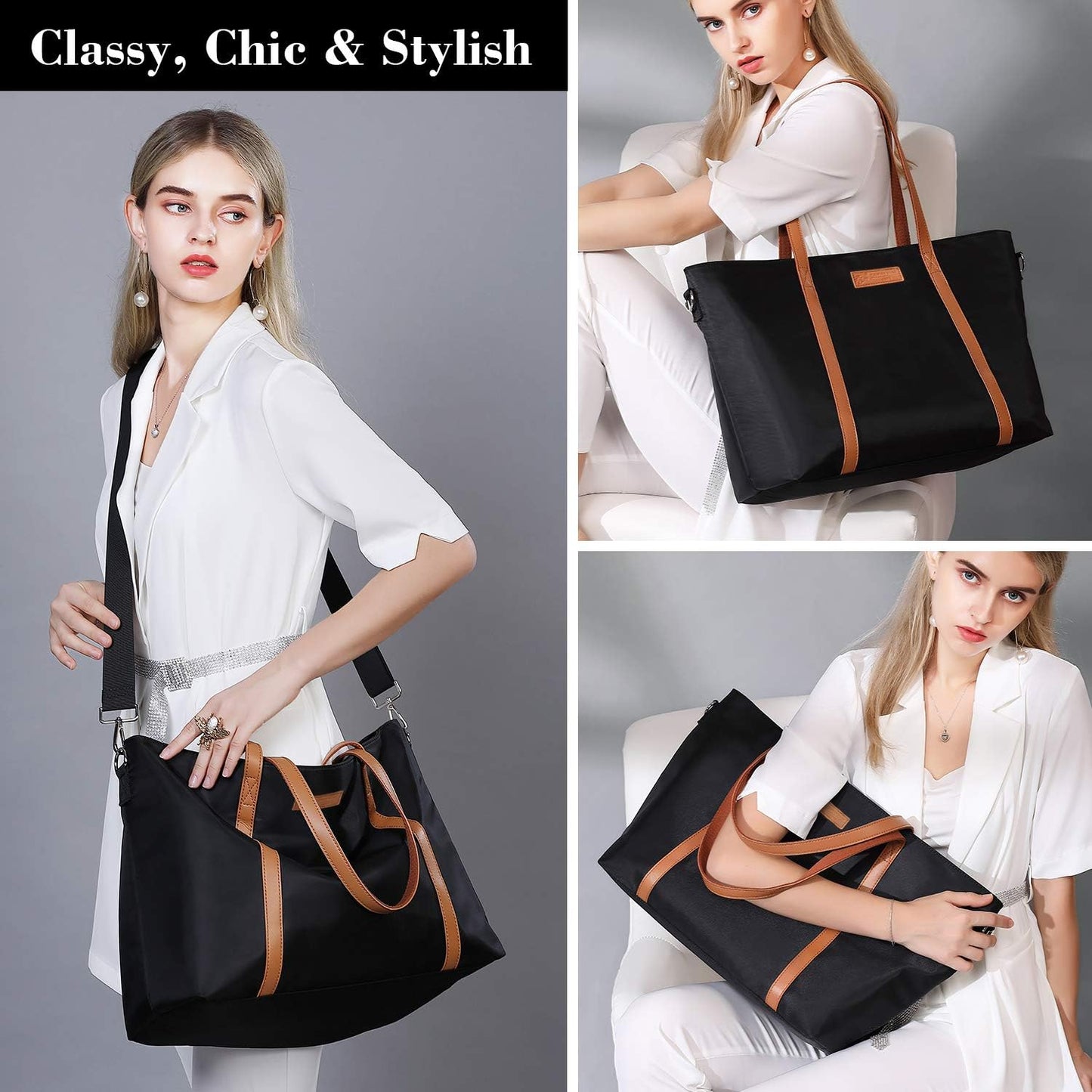 BUG Lightweight Women Laptop Tote Bag for Work, Casual Handbag for Travel Beach College Teacher