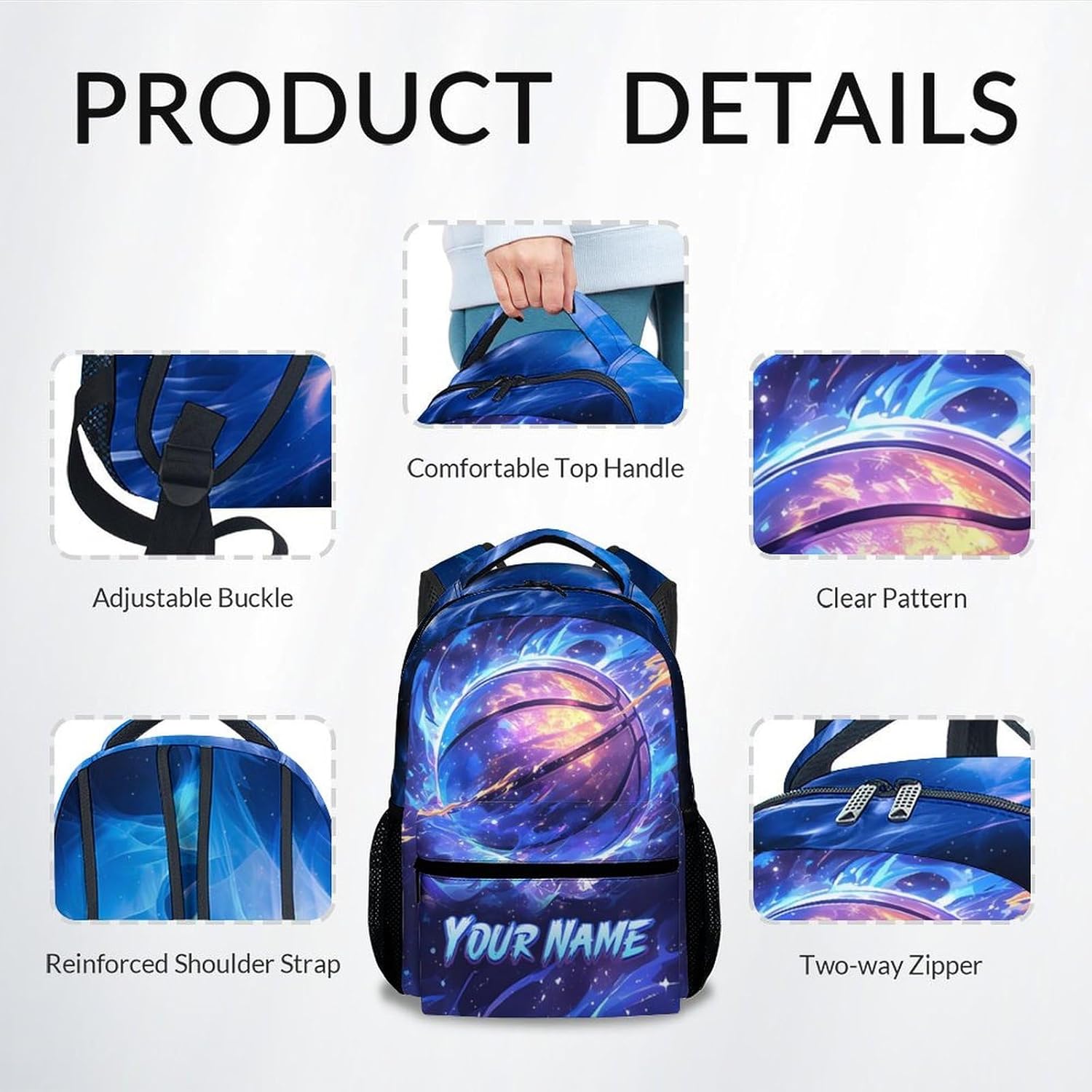 Backpack for Boys, Personalized Basketball Backpacks for Kids, Elementary School Bag for Teens, 17"