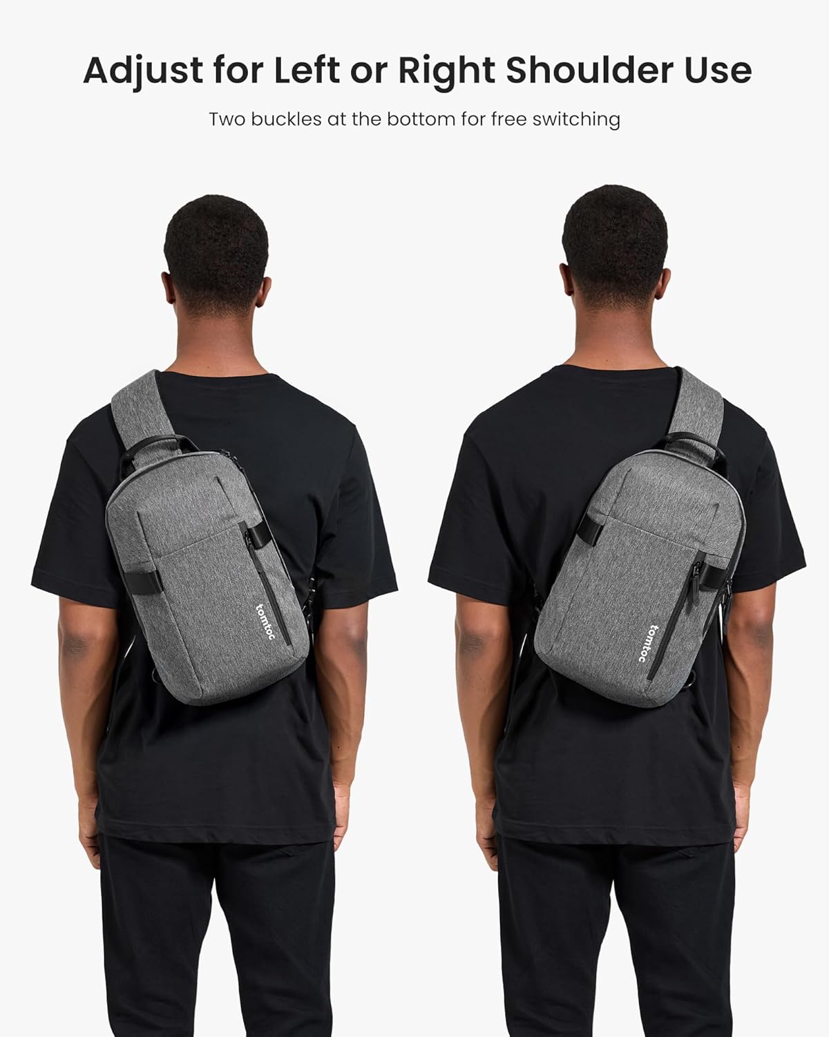 tomtoc 7L Sling Backpack Crossbody Bag for Men Women, EDC Daypack Chest Shoulder bag for 14-inch MacBook Pro M5, 13" MacBook Air/Pro, 13'' iPad Pro M5/iPad Air M3, Organized, Daily Use, Work, Travel-S
