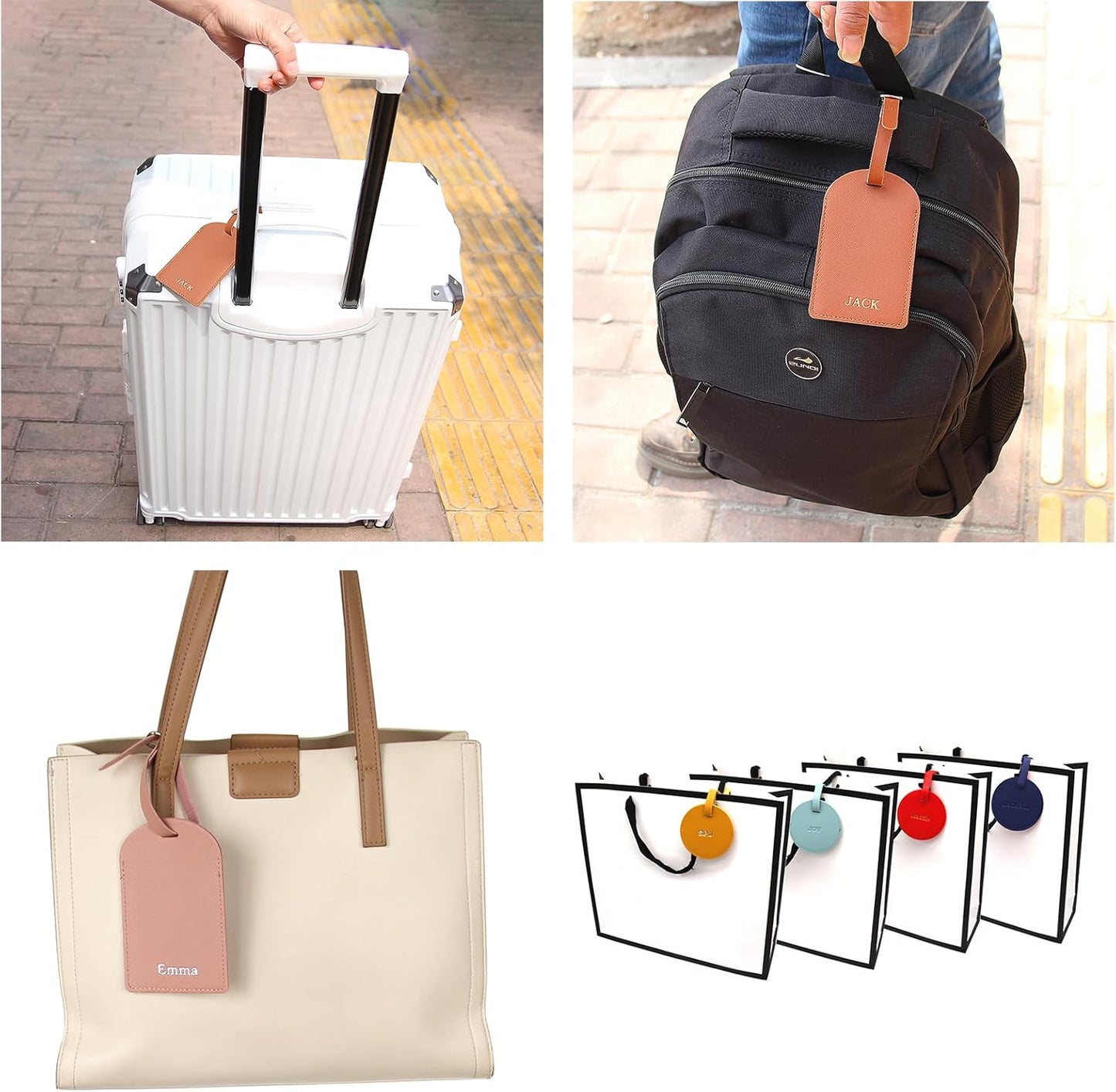 Luggage Tag ID Label Tags Travel Essentials Name Tags for Suitcases and Bags（12colors）