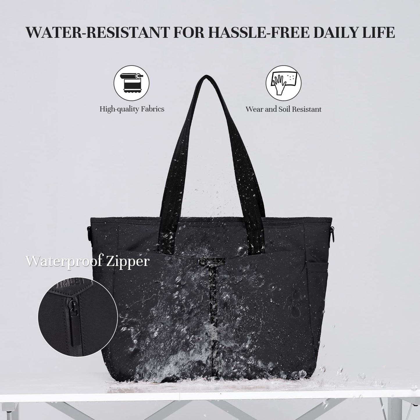 Timeet Tote Bag for Women, Water-resistant Travel Tote Bag with Laptop Compartment, Large Shoulder Bag for Work Nurse Teacher