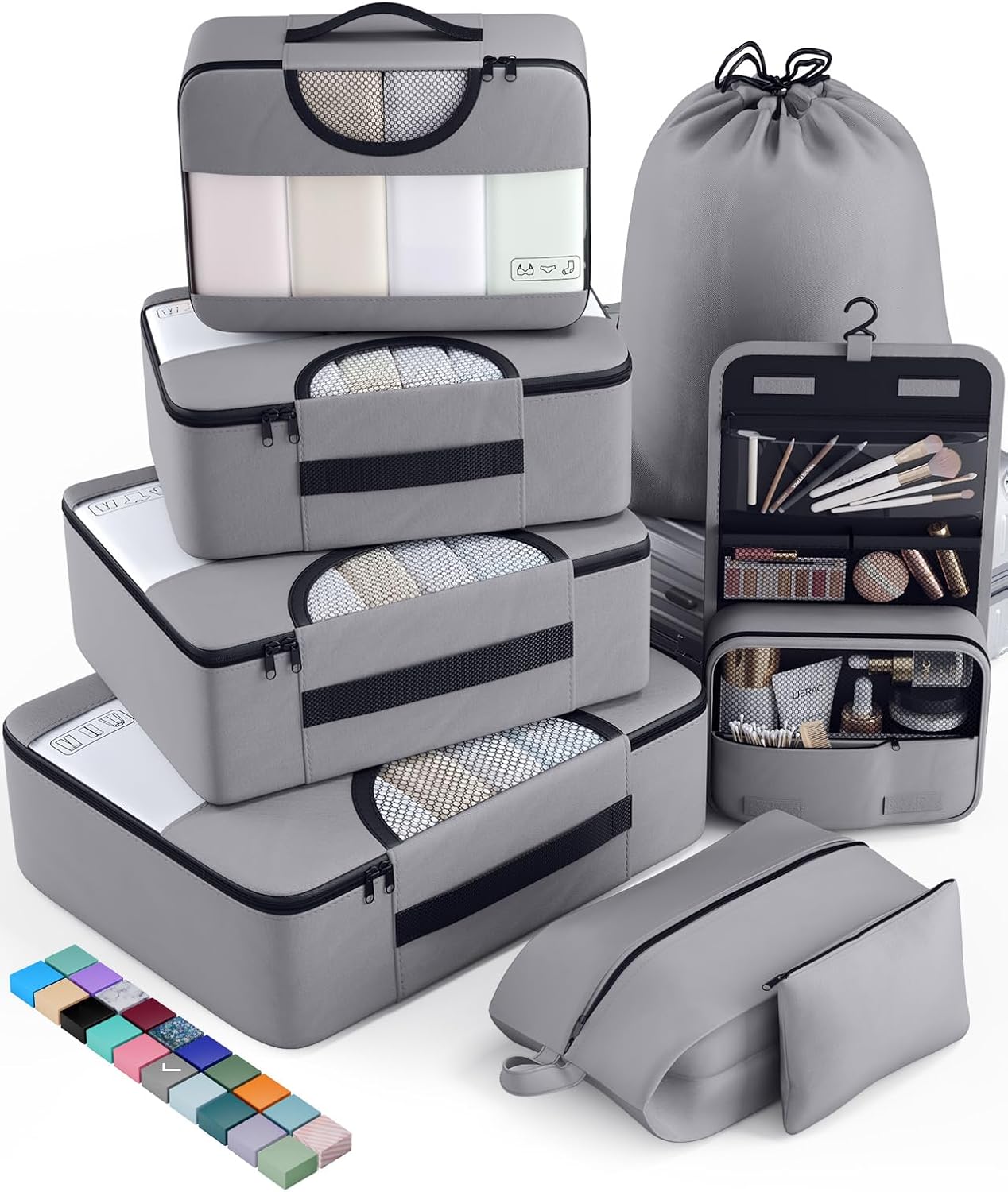 Veken 8 Set Packing Cubes for Travel Essentials, Suitcase Organizer Bags in 4 Sizes, Carry-On
