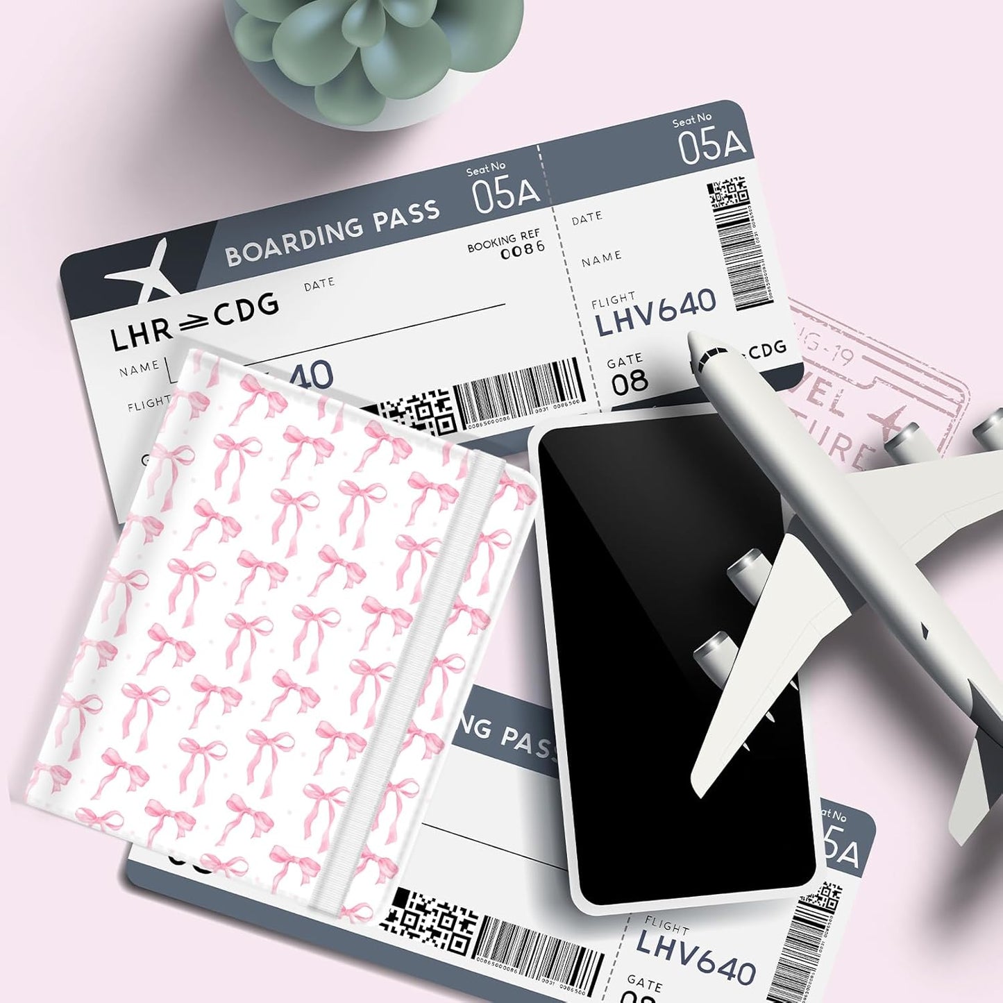 Passport Holder for Travel, Cute Passport Cover for Women Men, Waterproof PU Leather Rfid Blocking Passport Wallet with Credit Card Case for Travel Family, Boys Girls Travel Essentials