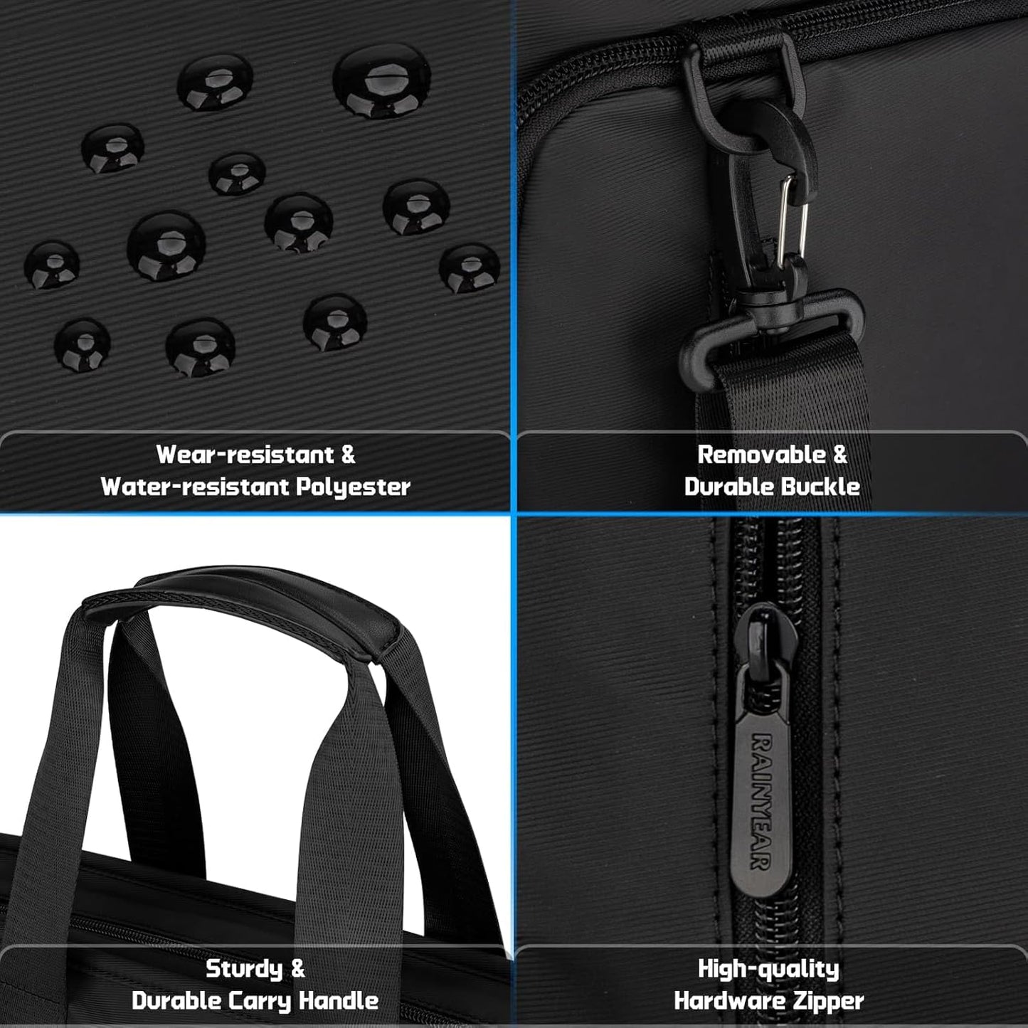 RAINYEAR 15.6 Inch Laptop Bag for Men Women, Waterproof Expandable Laptop Shoulder Bag Large Capacity Computer Carrying Bag Briefcase