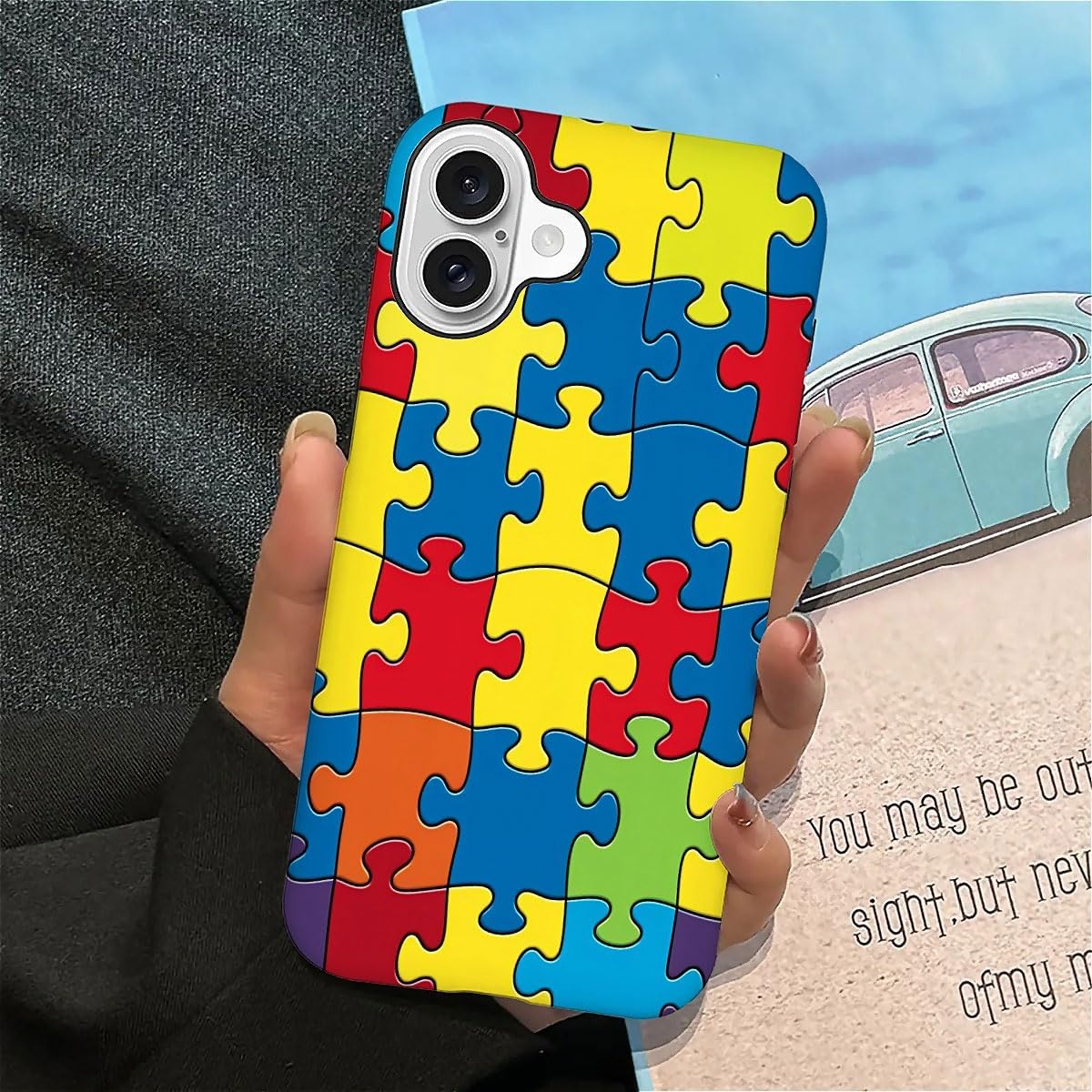 SEized Case Compatible with for iPhone 16,Color Puzzle Autism Phone Case for Girl Women Boy Men,Durable Protection Phone Case for iPhone 16
