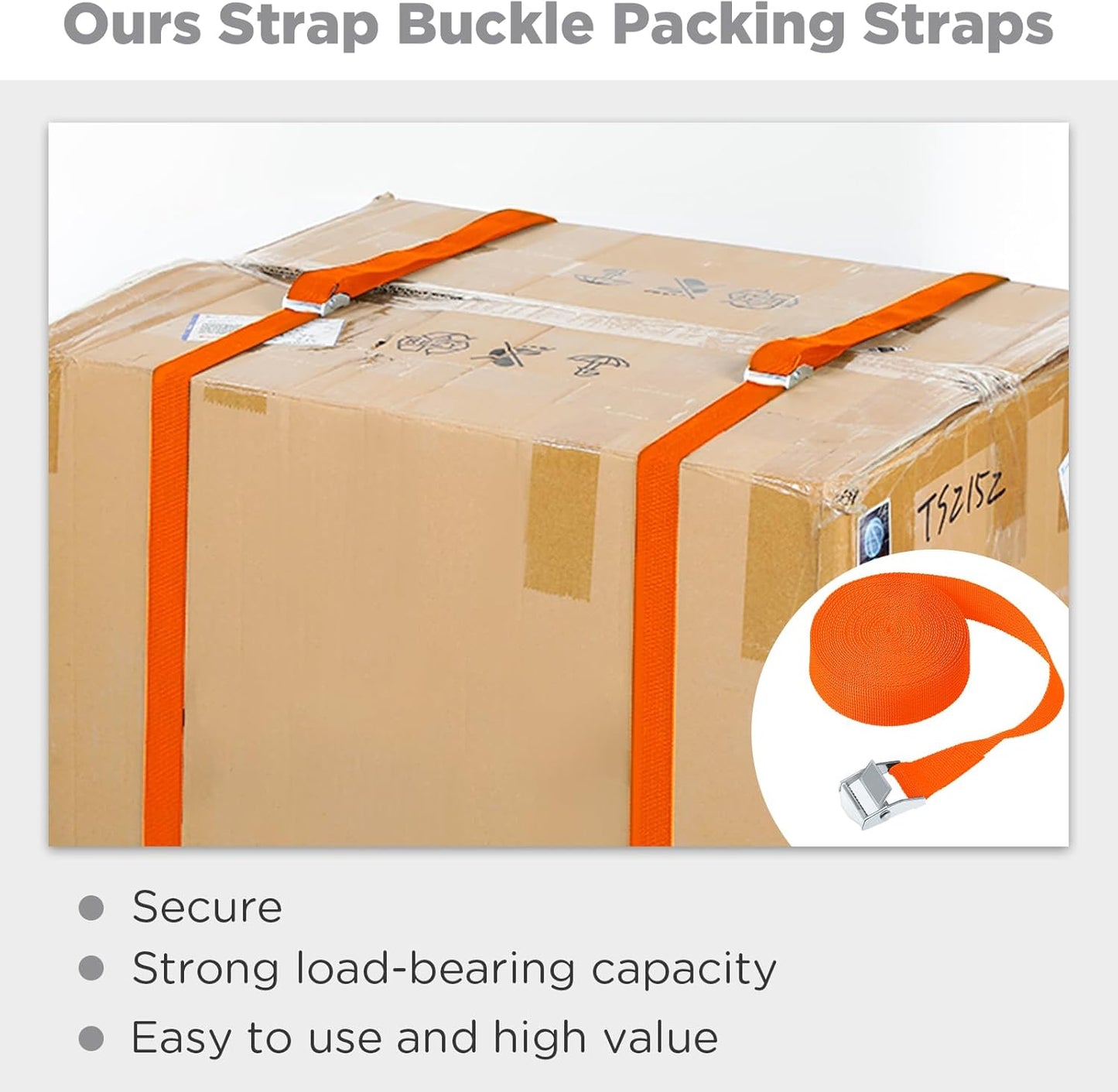 Riakrum 15 Pack 16 Feet Lashing Straps Adjustable Kayaks Tie Down Cam Buckle Straps with Buckles up to 250lbs for Cargo, Luggage, Motorcycles, Truck, Car Roof Rack, Sup Surfboard(Orange)