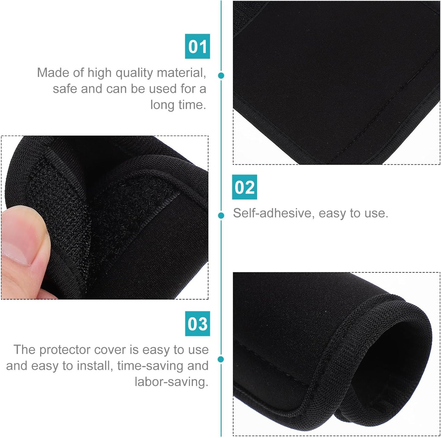 Neoprene Handle Wrap, Luggage identifier Travel Bag Handle Covers, Luggage Grip Luggage Identifiers Suitcase Handle Luggage Handle wrap Wraps Handle wrap (Black)