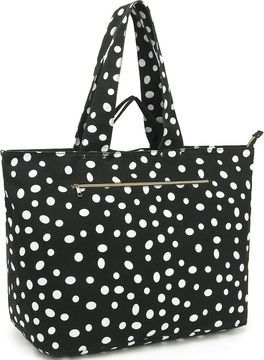 Large Beach Bag for Women, Waterproof Travel Tote Bag with Lunch/Wet Pocket for Weekender, Sandproof, Zipper Closure