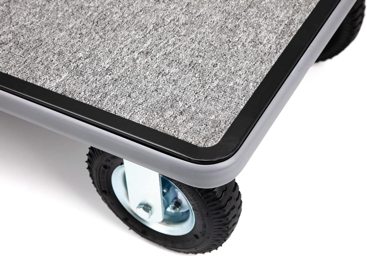 Value Valet Hotel Luggage Cart – for Commercial Use, Condos, Resorts – Chrome Bellman Trolley Cart w/ 6” Air Filled Tires & Gray Carpet, 800 lb Load Capacity