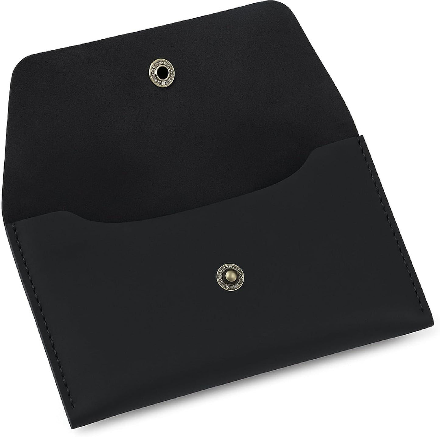 The Antiq Leather Currency Pouch Dollar Bills Organiser Handmade Travel Wallet Utility Money Pouch Cash Currency Envelope- Black