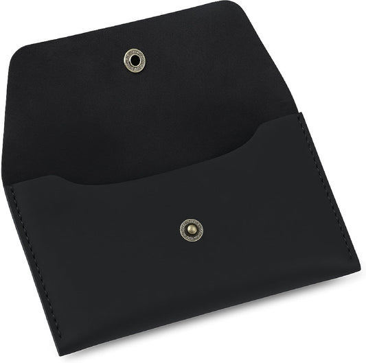 The Antiq Leather Currency Pouch Dollar Bills Organiser Handmade Travel Wallet Utility Money Pouch Cash Currency Envelope- Black