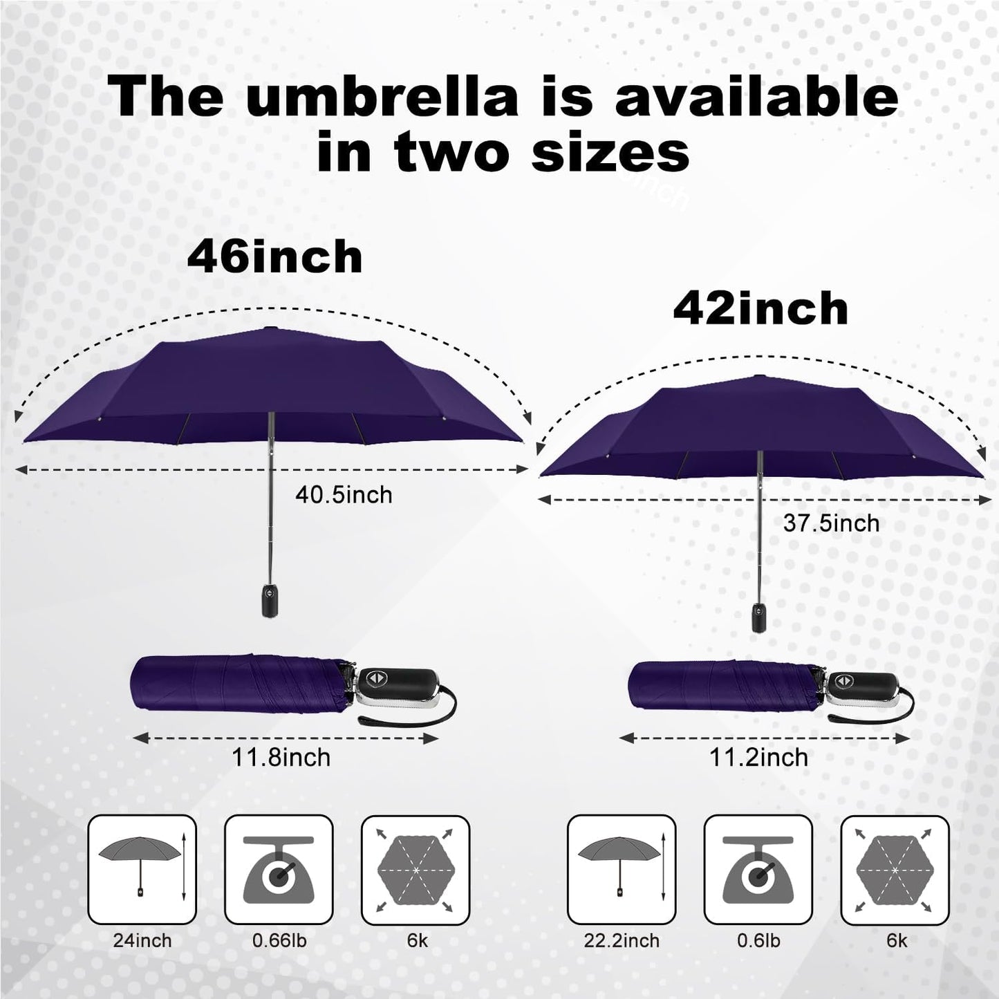 Lejorain Mini Umbrella for Travel Automatic - Folding Compact Flat Umbrella Lightweight Strong Portable Umbrellas for Rain Adults