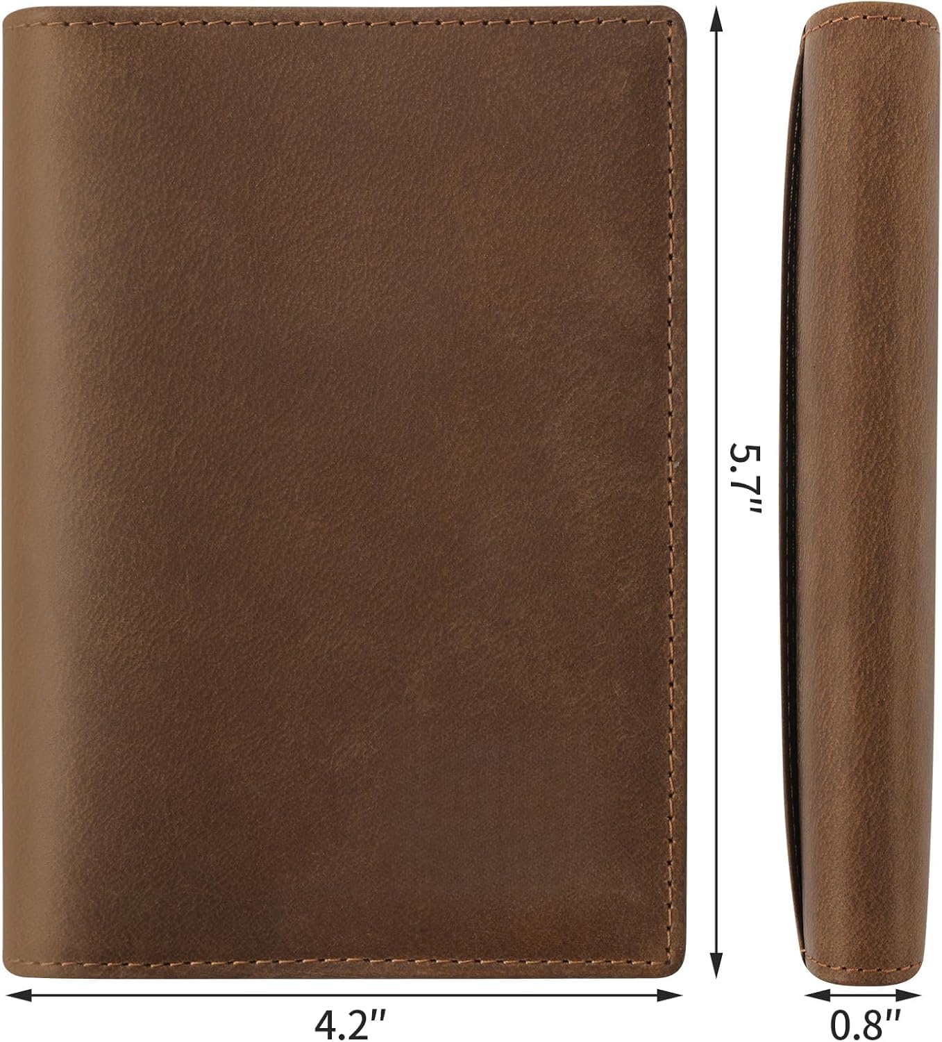 Genuine Leather Passport Cover for Men & Women, RFID Blocking Travel Wallet with Family Storage Capacity (Dark Brown)