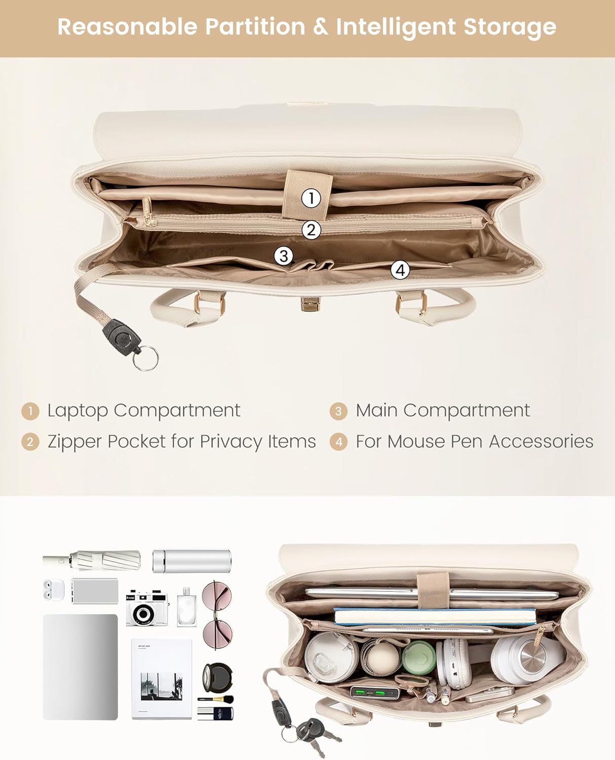 LOVEVOOK Laptop Bag for Women Work Tote Messenger Bag Waterproof Business Office Professional Handbag Shoulder Bag