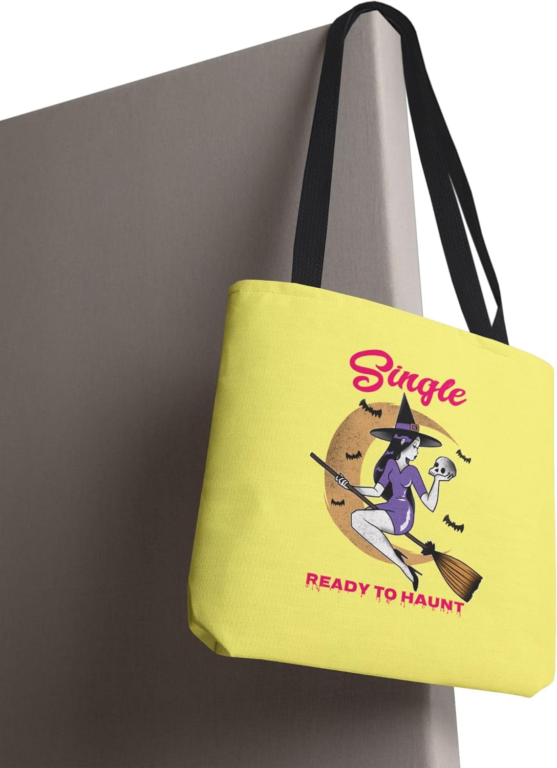 Single and Ready to Haunt Tote Bag, Halloween Tote for Singles, Witchy Accessories, Breakup Gift for Her, Fall Vibe Tote