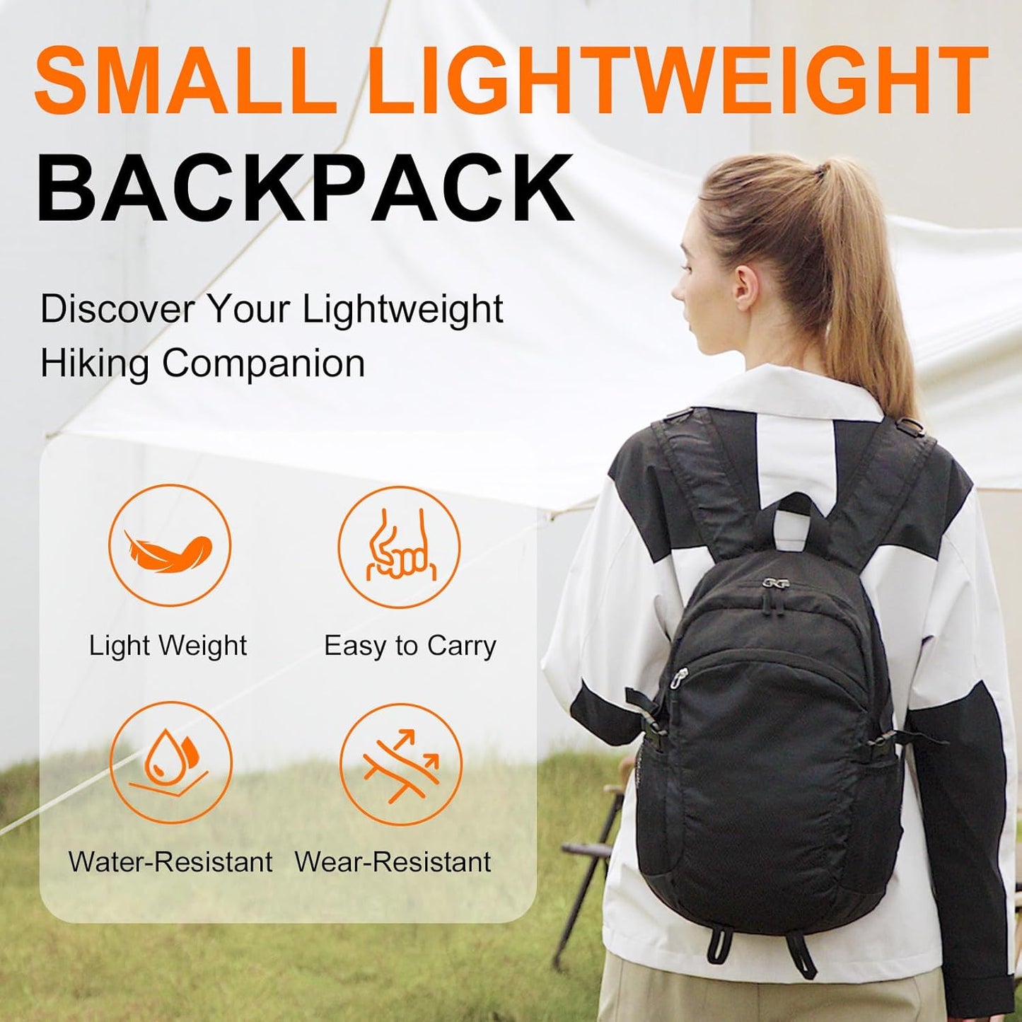 Small Hiking Backpack 15L Travel Lightweight Hiking Packable Daypack Water-Resistant Foldable