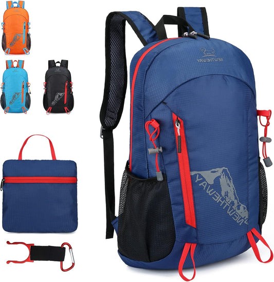 Lywencom Hiking Backpack,21L Sports Lightweight Folding Waterproof Ultra-Light Backpack Suitable for Outdoor Camping Picnic(Navy blue)