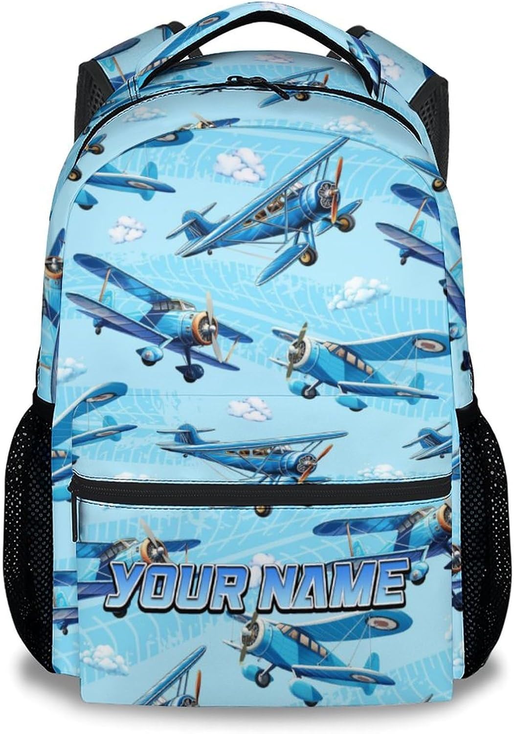 Kindergarten Backpack for Boys - Personalized Airplane Backpacks for Kids - Durable Toddler Bookbag - Custom Gifts for Son - School Bag for Kindergarten/Preschool/Elementary(17 Inch)