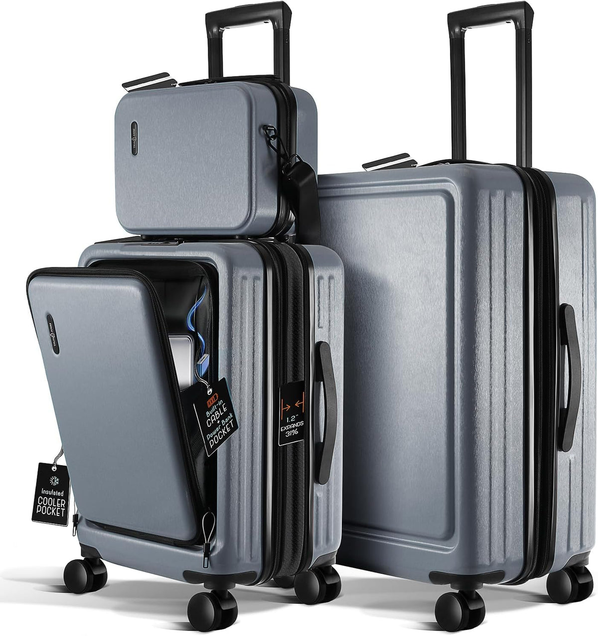 Luggage Sets 3 Piece, 22 Inch Carry on Luggage and 24 Inch Suitcases with Wheels Spinner, Durable