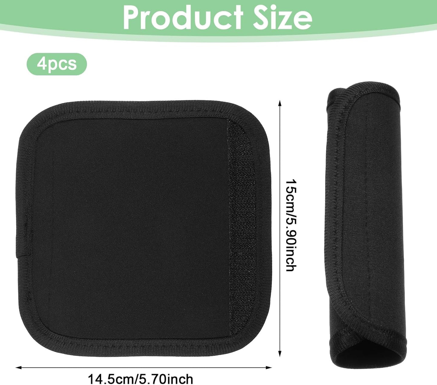 2 Pack Luggage Handles Wrap for Suitcases, Soft Travel Bag Handles Cover, Comfort Soft Luggage Handle Wraps for Suitcase, Padded Handle Grip, Suitcase Tags Identifiers for Travel Accessories