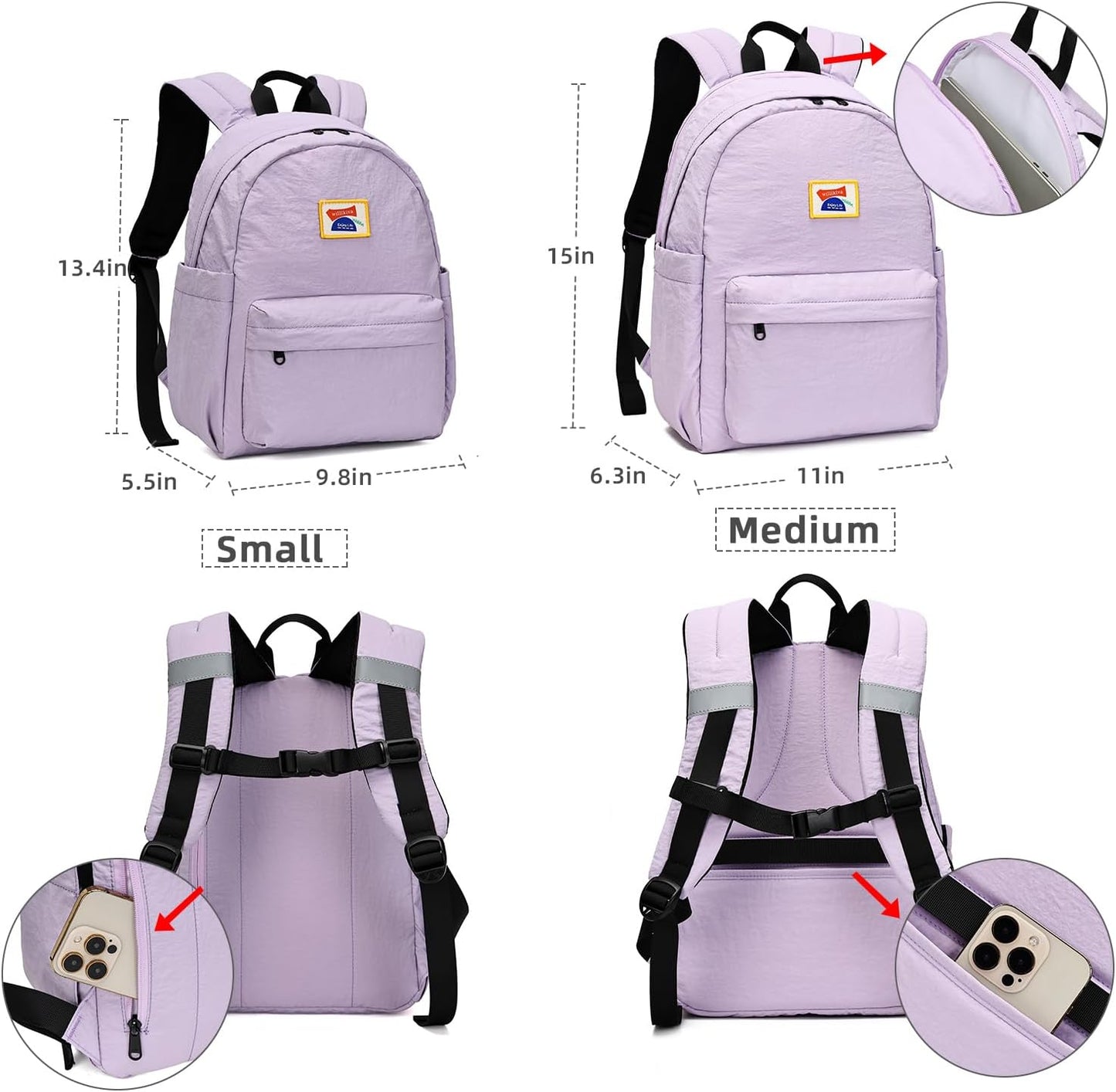 willikiva Kids Backpack for School Boys Girls Teens Toddler Backpack Waterproof Kindergarten Preschool Elementary Bookbag Children Travel Bag(Purple,Medium)