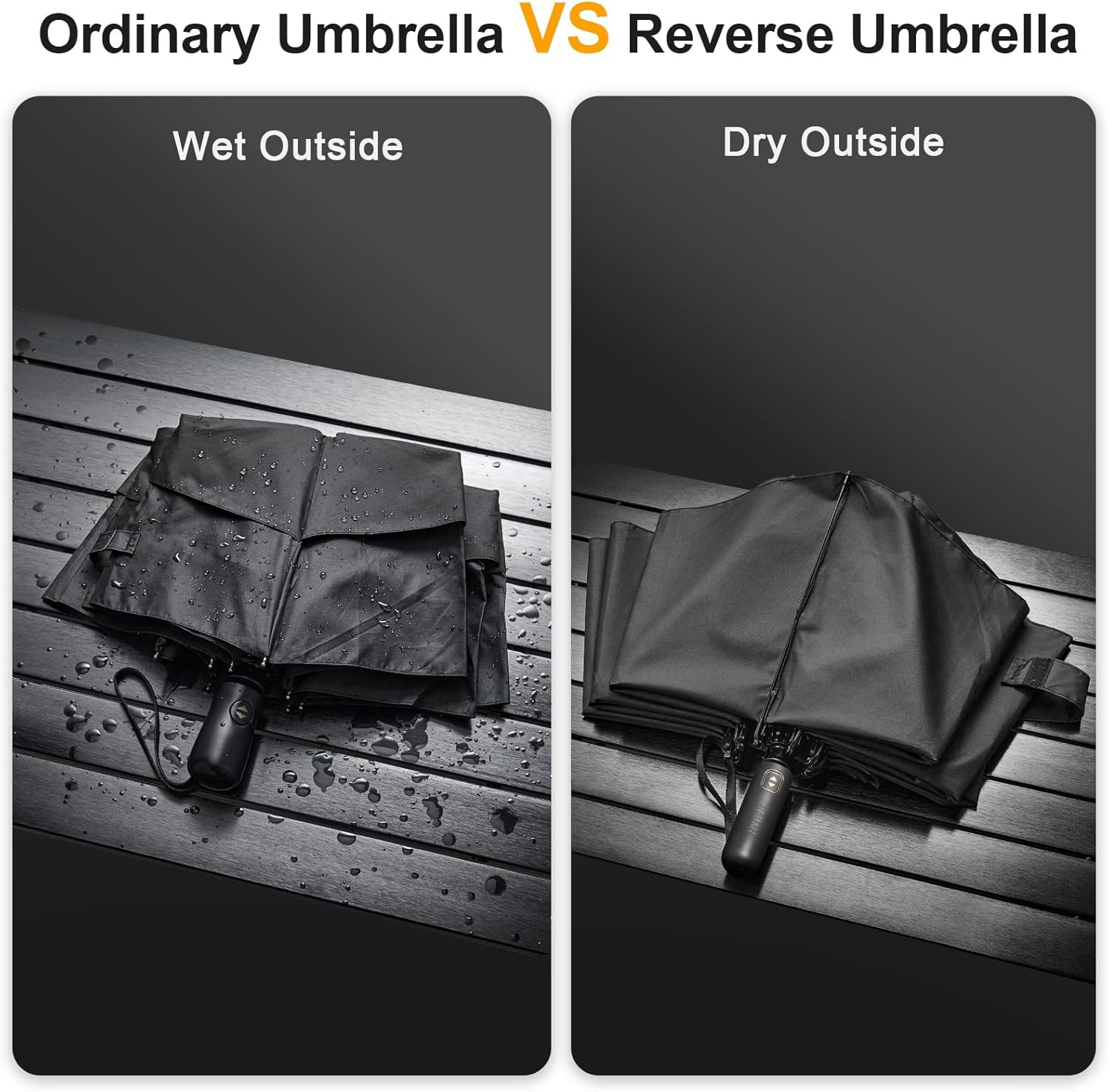G4Free 42/46/54/62 Inch Large Golf Umbrella Compact Reverse Travel Umbrella 10 Ribs Windproof for
