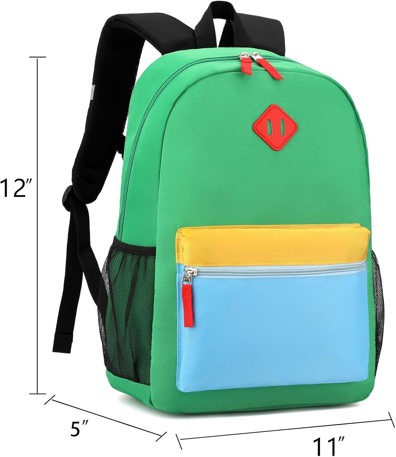 Toddler Backpack,12inch Preschool Backpack for Kids Boys and Girls 2-4 Kindergarten Preschool Bookbag with Chest Buckle (Green Blue, Small)