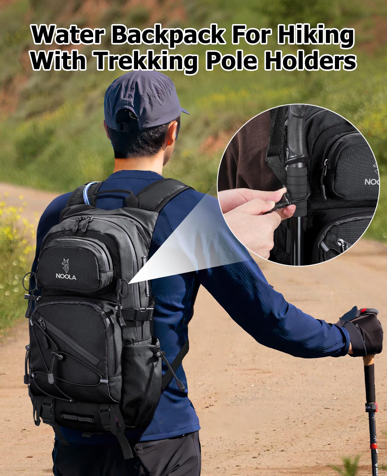 NOOLA Hydration Hiking Backpack with 3L Water Bladder - 22L Water Backpack for Cycling, Running