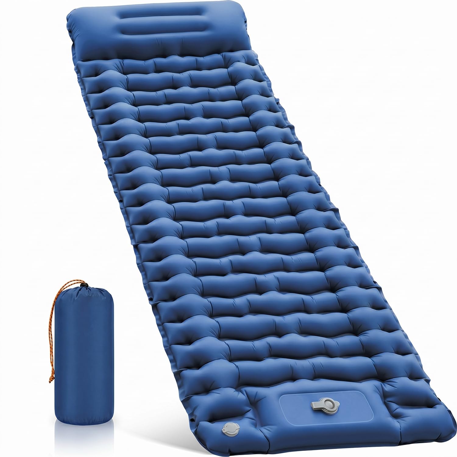 RusChic Sleeping Pad for Camping, Built-in Foot Pump with Pillow