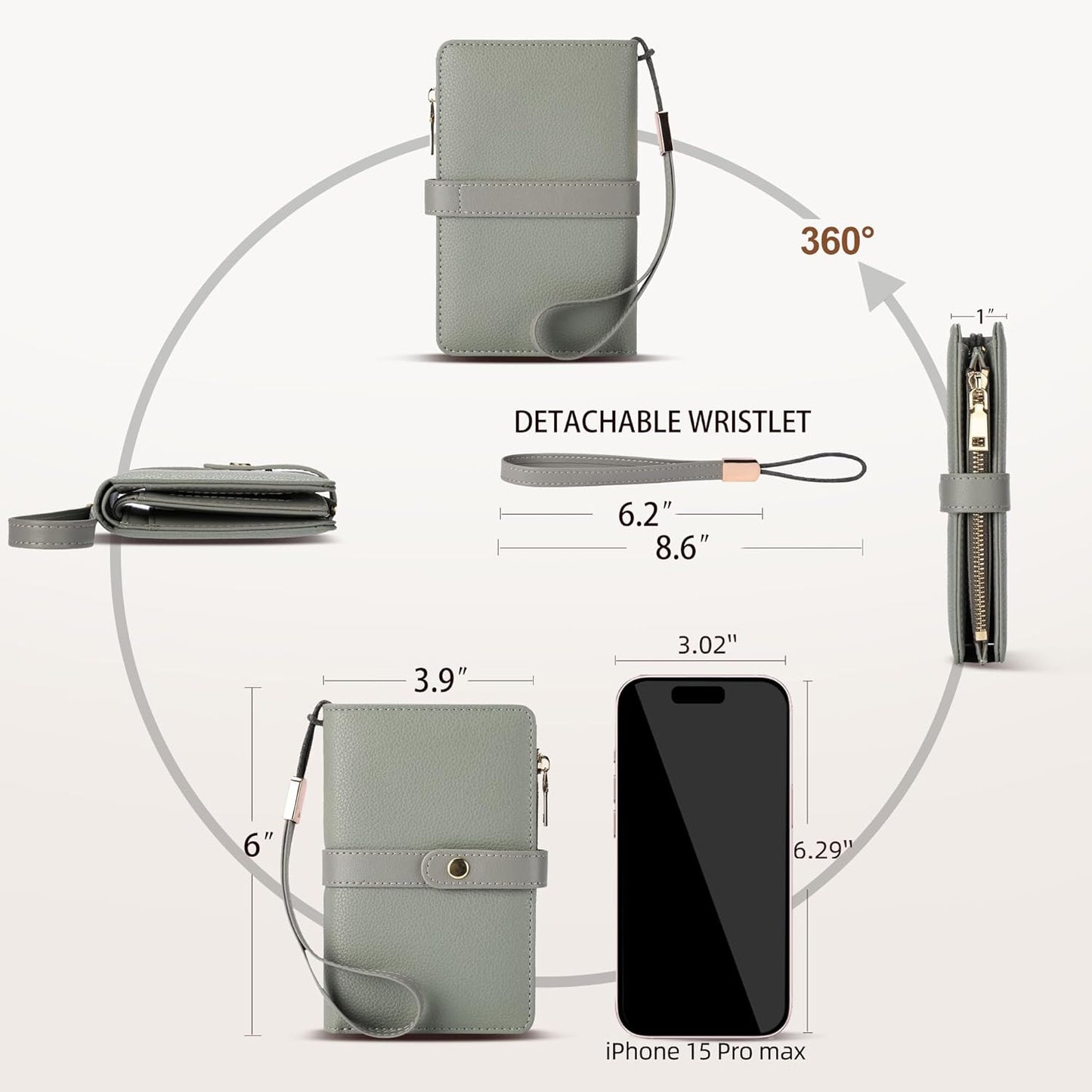 Small Wallet Women RFID Blocking Vegan Leather Slim Thin Bifold Credit Card Wallet Passport Holder Ladies Travel Wallet Mini Purse with Zipper Pocket