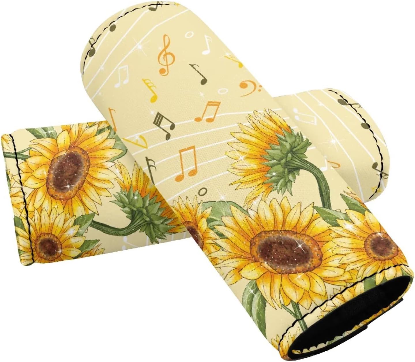 Cute Luggage Handle Wrap Set for Suitcase 2 Pack Sunflower Travel Accessories Suitcase Protective Handle Cover Set Washable for Women Girls