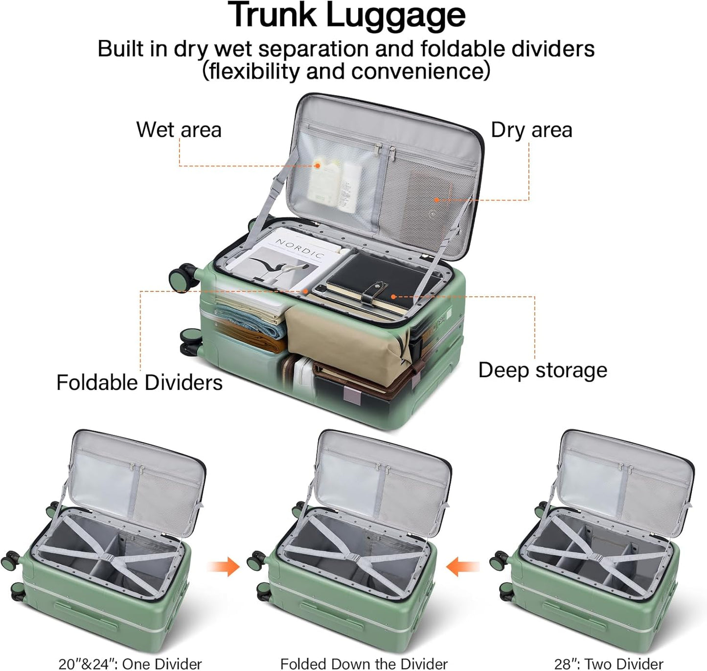 Hanke 28 Inch Luggage with Cup Holder and Charge,Top Opening Hard Shell Suitcases with Wheels and