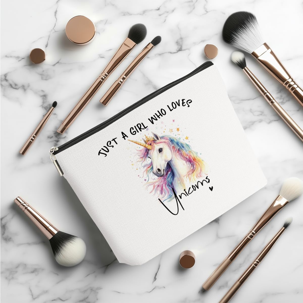 Unicorn Gifts Makeup Bag, Unicorn Gift Cosmetic Bag Travel Organizer Bags, Unicorns Lovers Makeup Pouch, Christmas Birthday Animal Lovers Gifts for Women Girls Friends Daughter