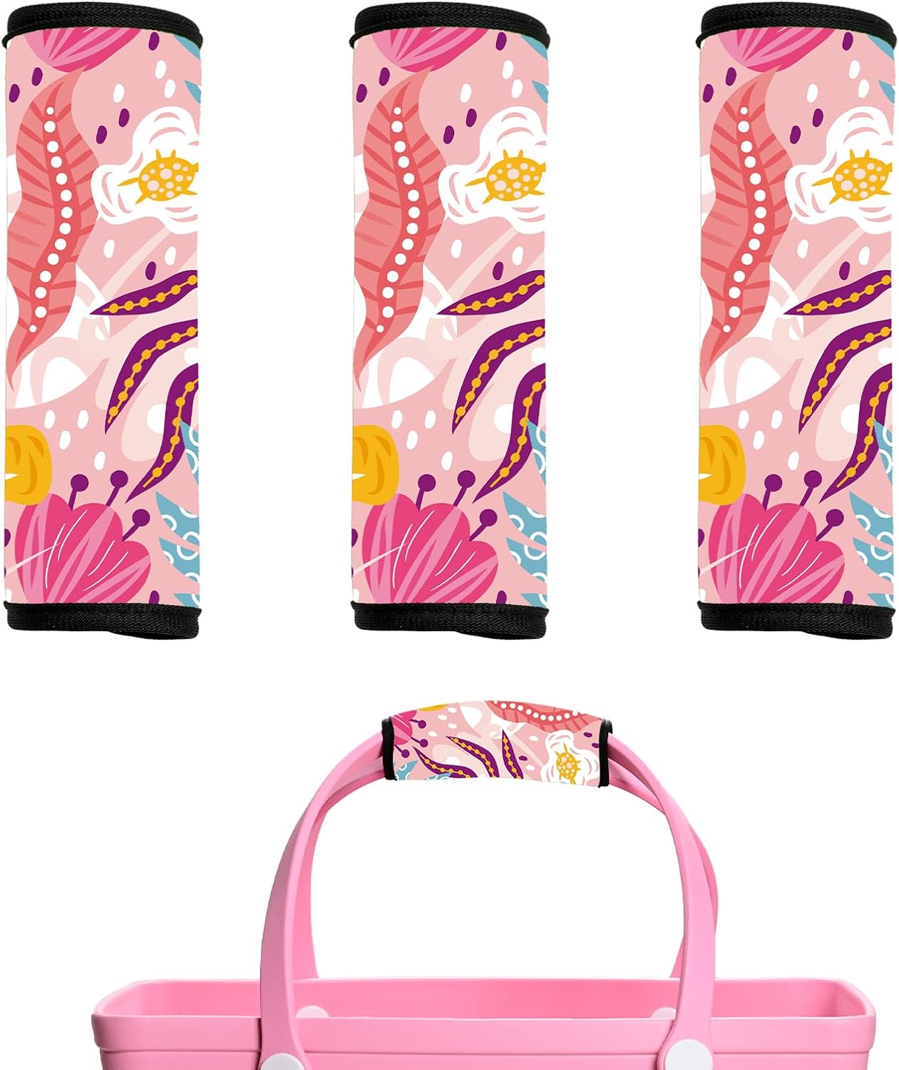 Luggage Handle Wraps 3Pcs – Neoprene Bag Handle Wrap for Bogg, Luggage Identifiers for Suitcases Easy Identification, Stylish & Comfy Suitcase Handle Replacement Travel Accessories for Airport Y06