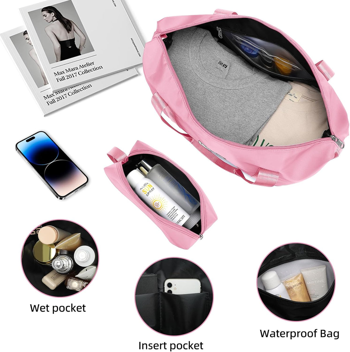 LARVENDER Luggage Sets 5 Piece Hardside Expandable Suitcase with Wheels Lock,PC+ABS Hardside