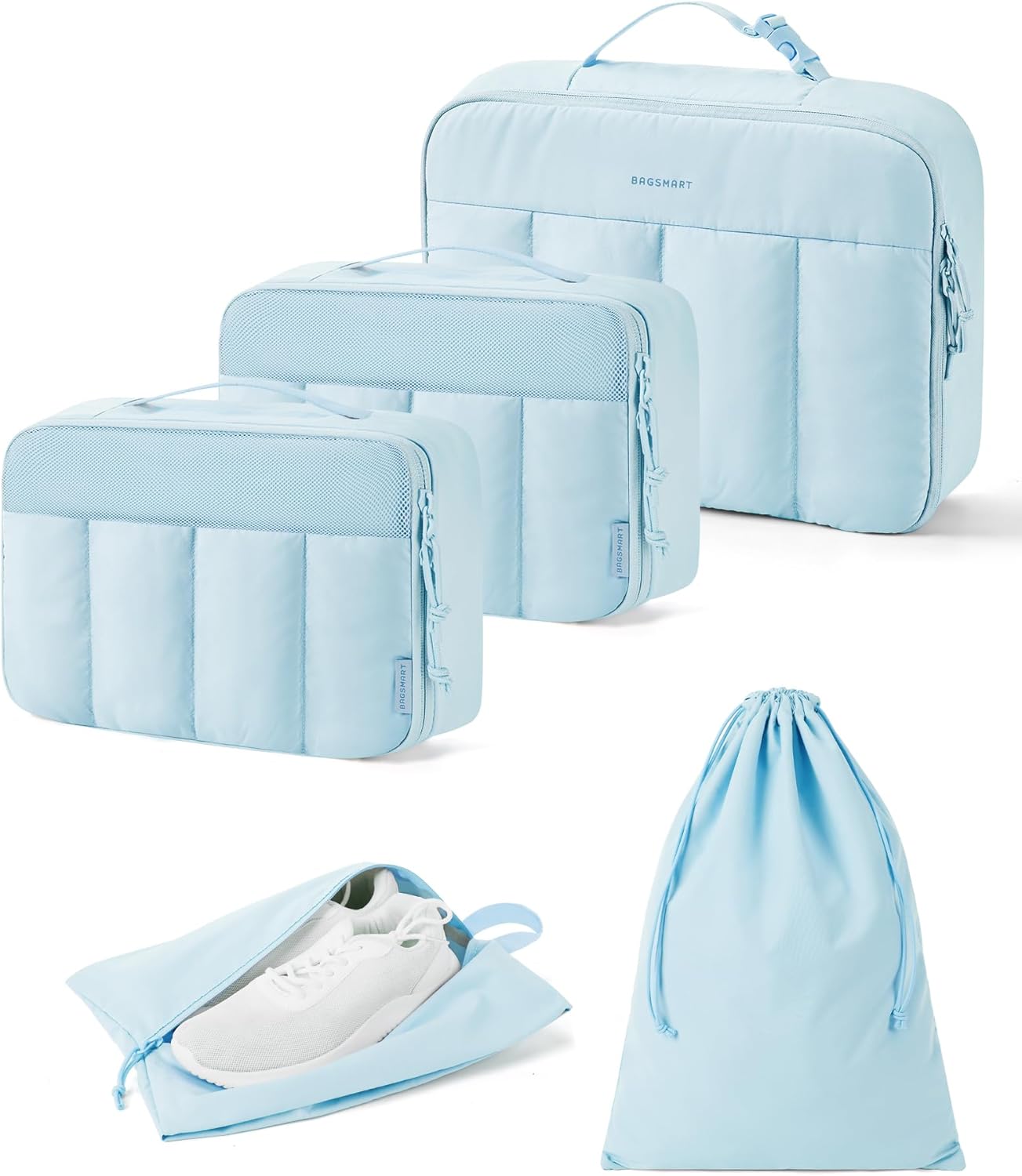 BAGSMART Compression Packing Cubes for Travel, 6 Set/5 Set/4 Set, Compression Suitcase Organizer