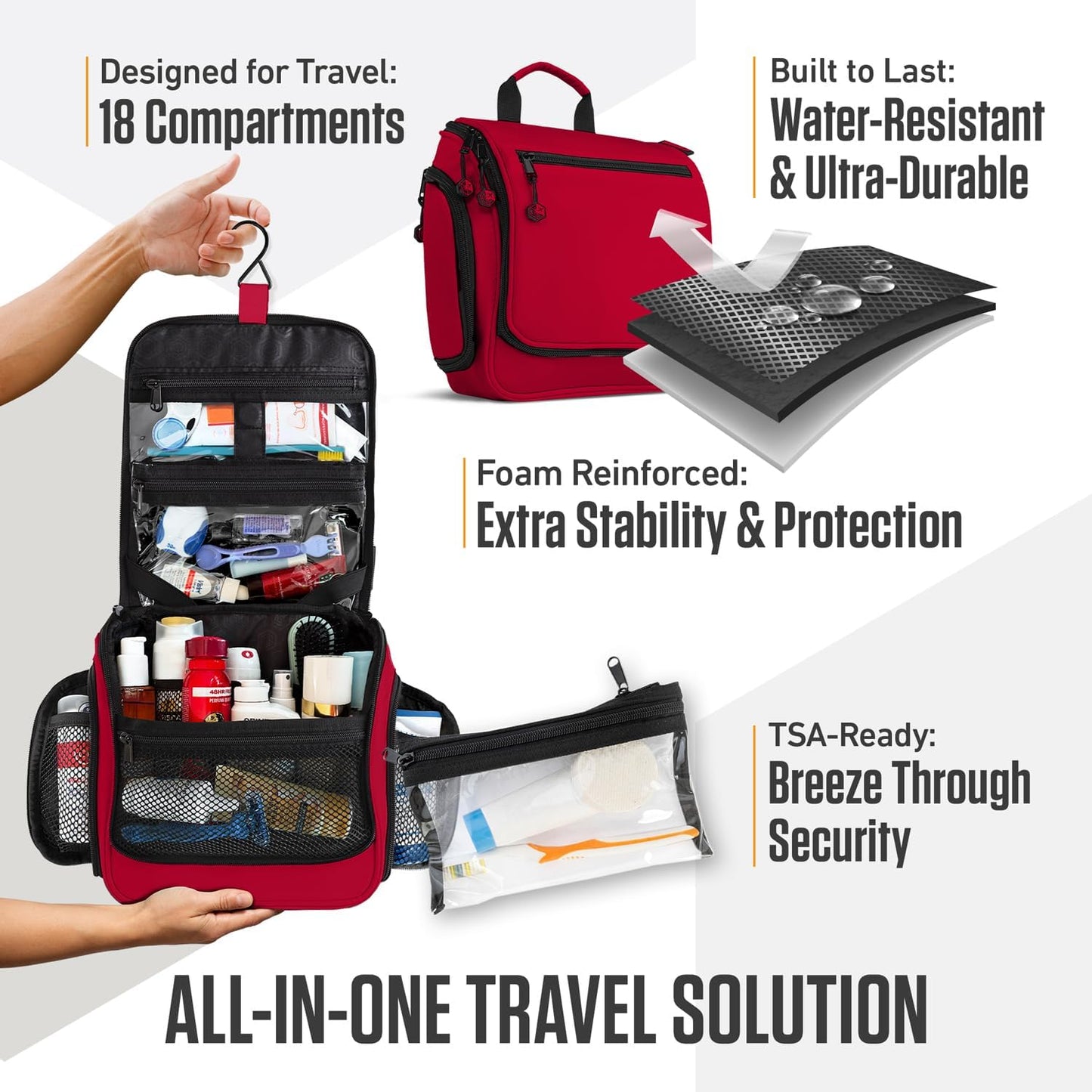 VENTURE 4TH Hanging Travel Toiletry Bag for Women & Men - Travel Organizer with Expandable