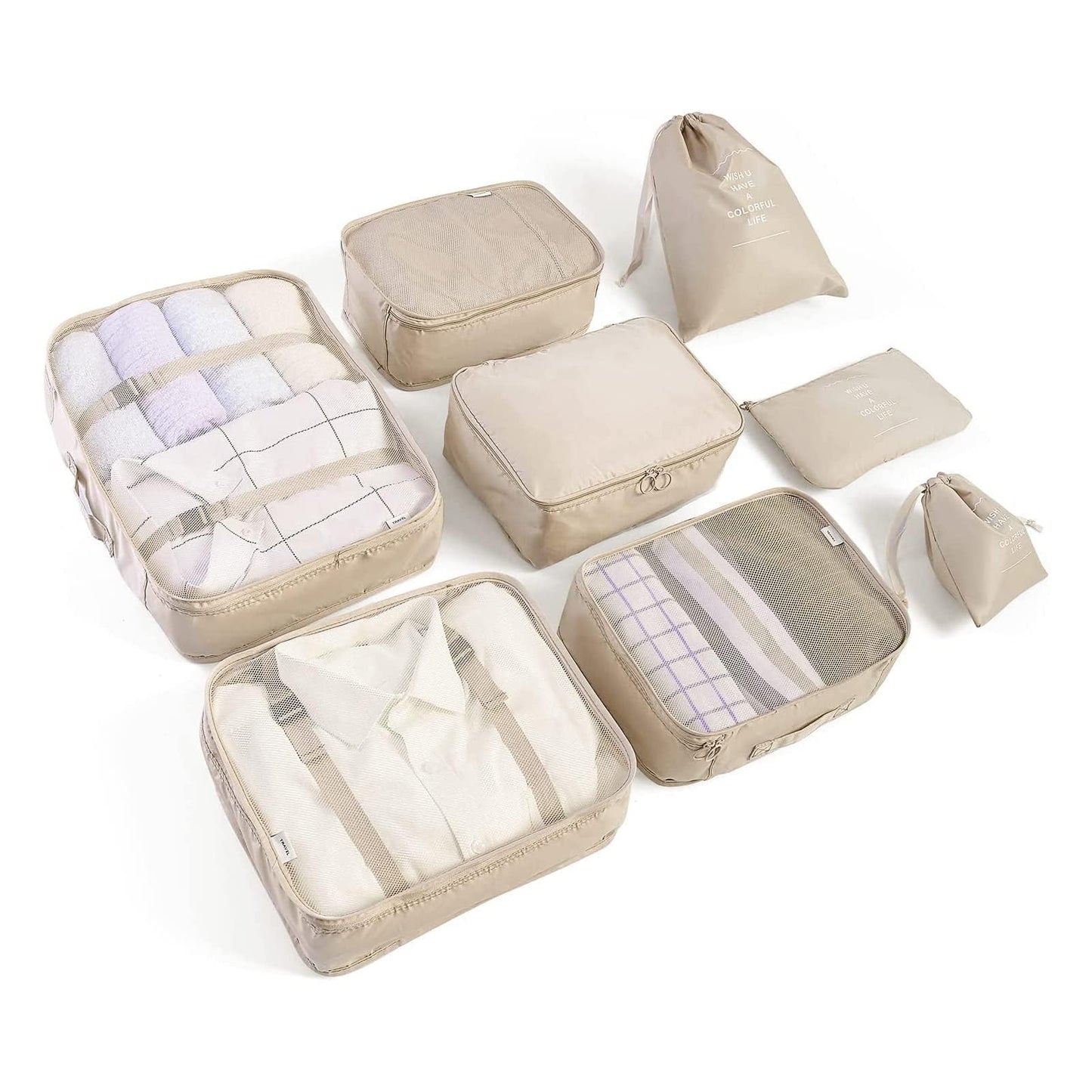 LANSKLBD 6/8 Set Packing Cubes for Suitcases Travel Luggage Packing Organizers,Travel Accessories