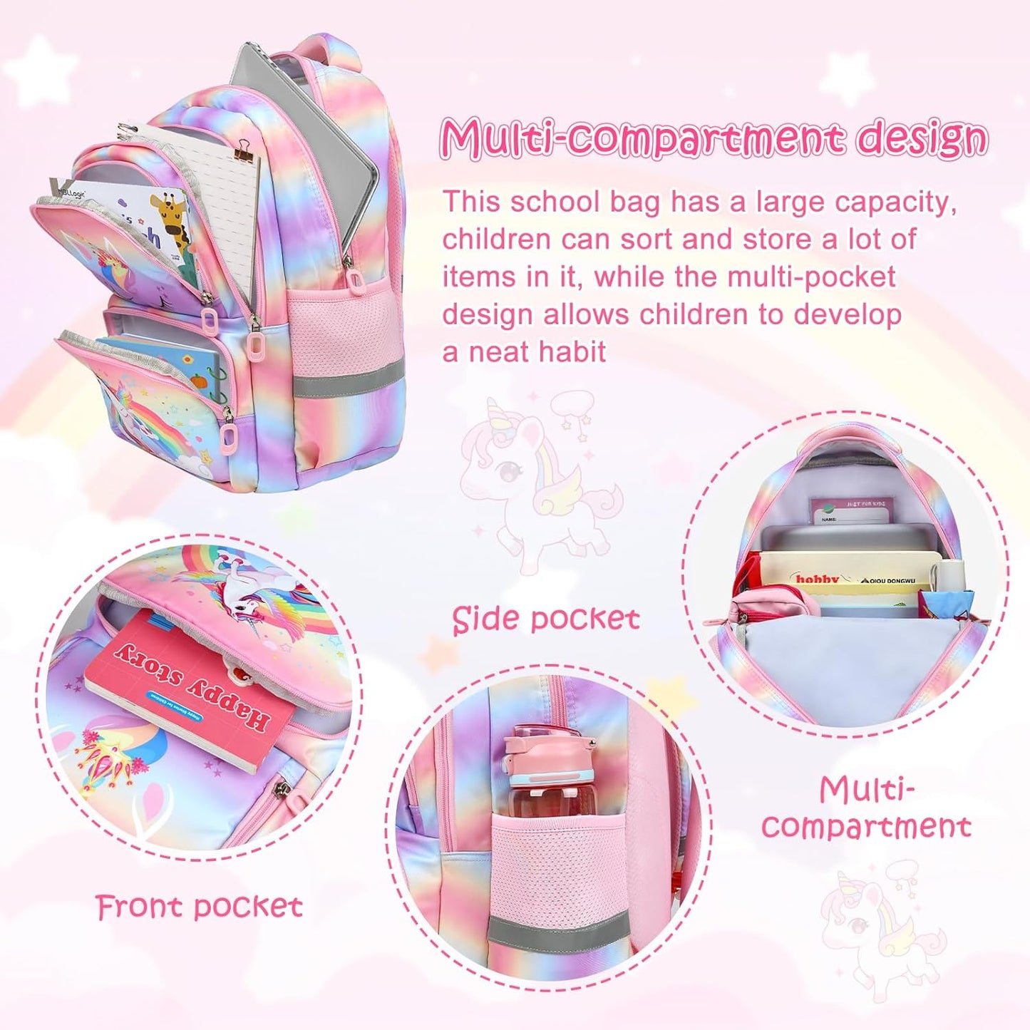 Kids Backpack for Boys Girls Children Bookbags for Preschool Elementary Middle School Lightweight Teen School Bags Backpacks