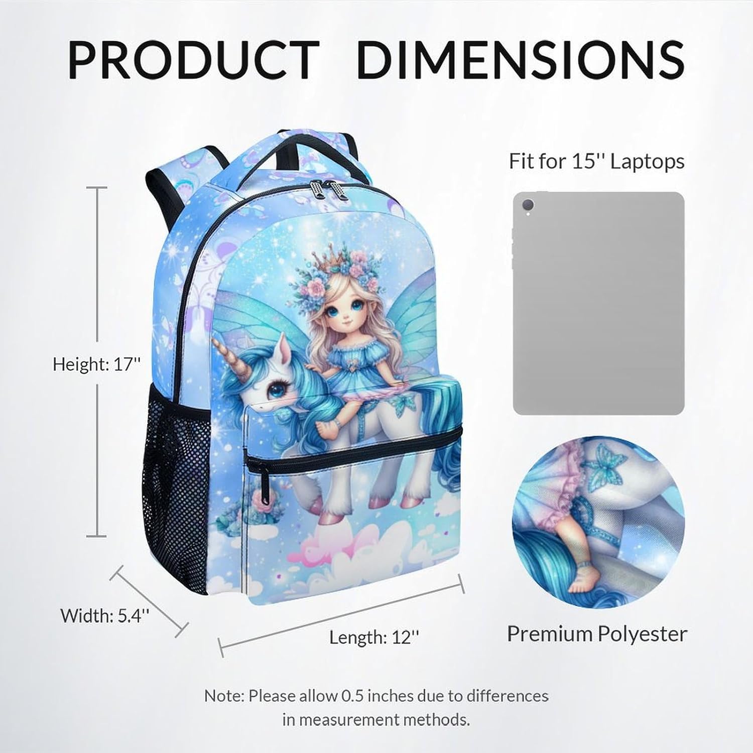 School Backpack for Girls - Unicorn Backpack for Unicorn Lovers - Fairy Kids Bookbag School