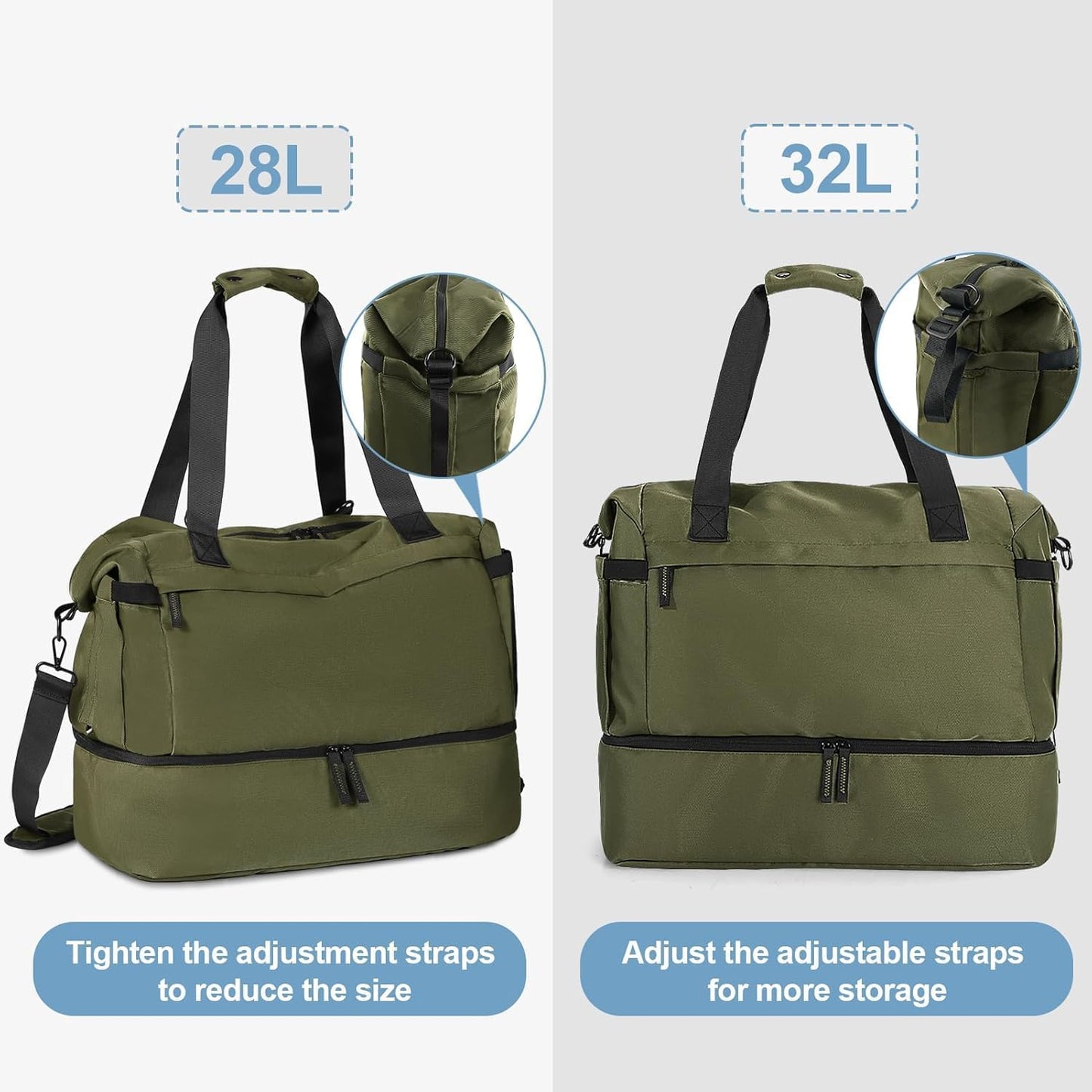 Gym Bag for Men Women, Tactical Travel Duffel bag with Removable Dividers & Shoe Compartment, Weekender Carry on Bag with Toiletry Bag, Overnight Range Bag for Workout Soccer Yoga Gym