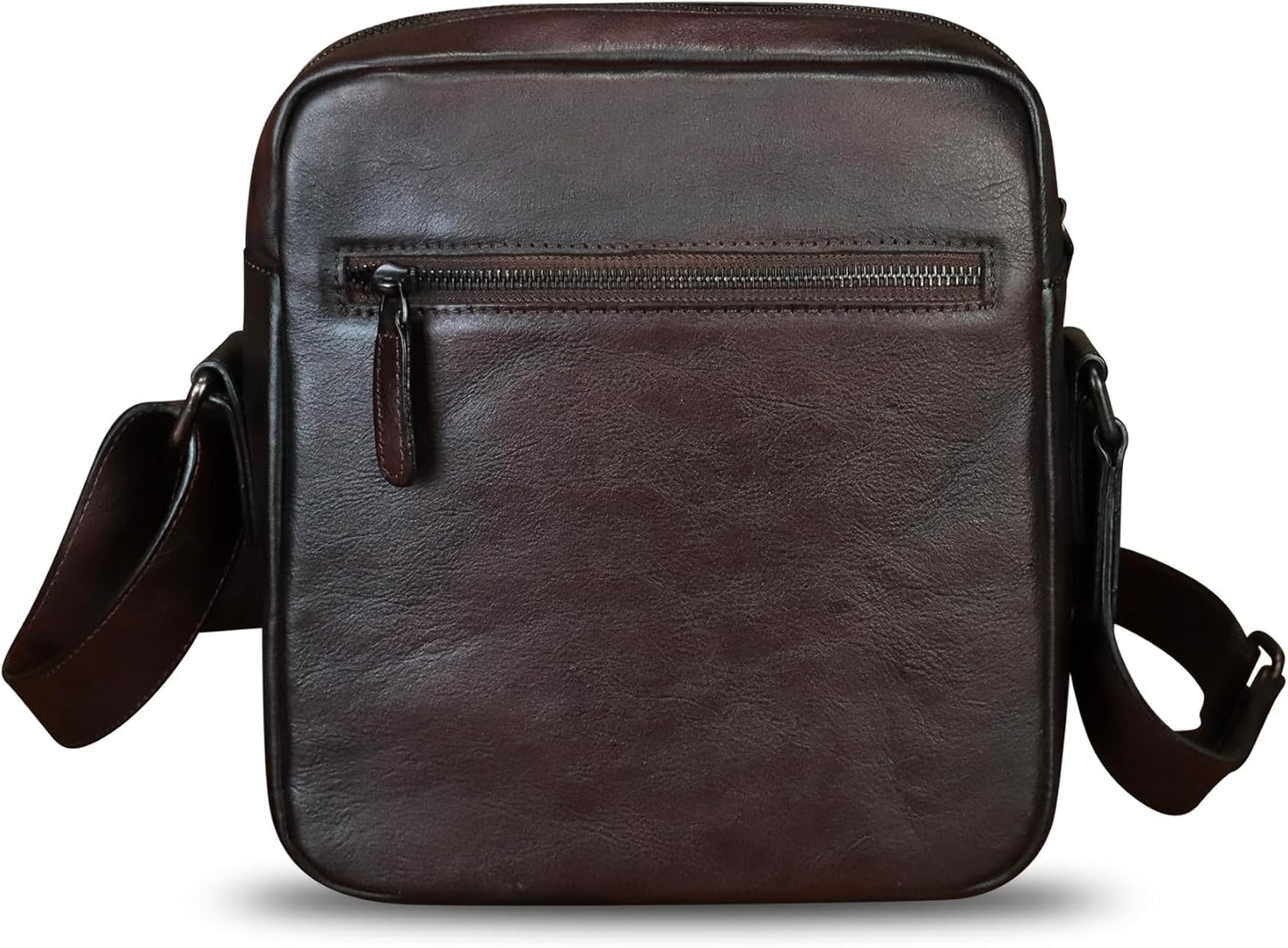 IVTG Genuine Leather Messenger Bag for Men Crossbody Shoulder Bag Satchel Casual Sling Daypack Work Business Daily Purse