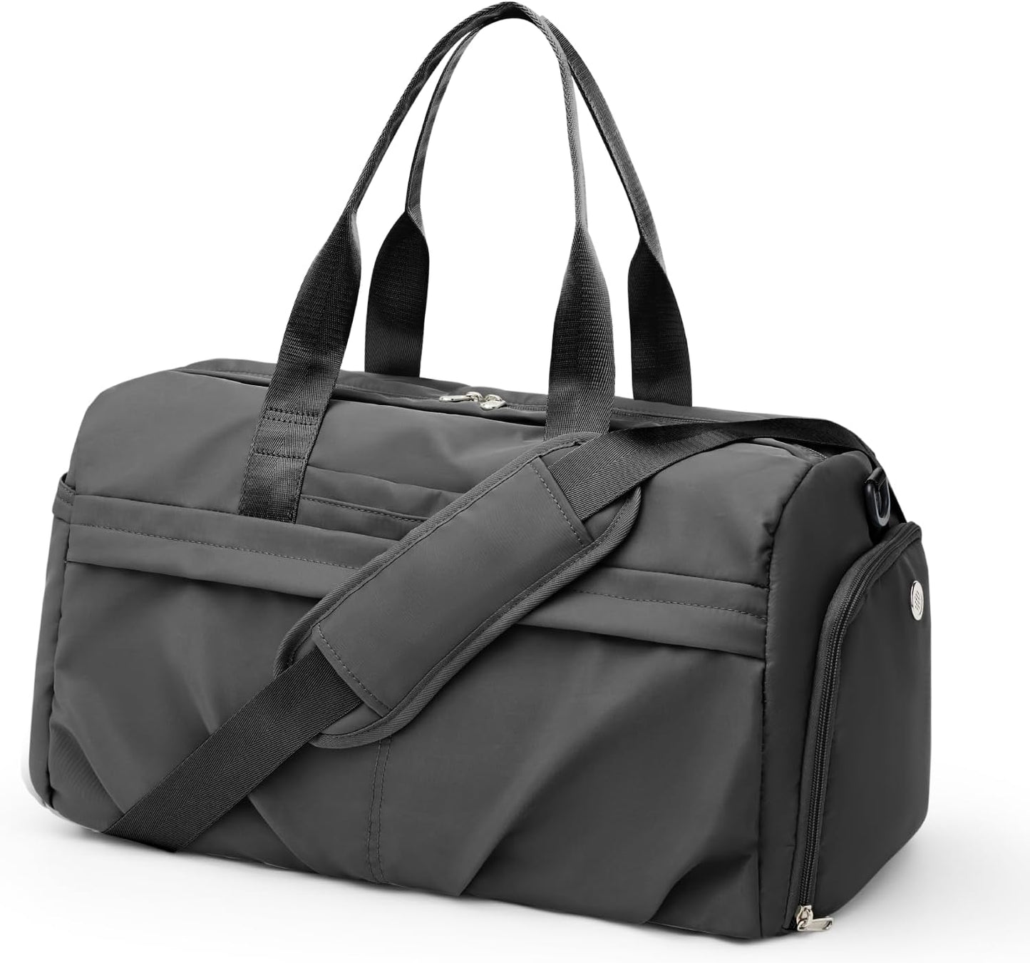 Gym Duffle Bag with Shoe Compartment for Women Men Sports Workout Carry on Weekend Overnight Bag, Grey