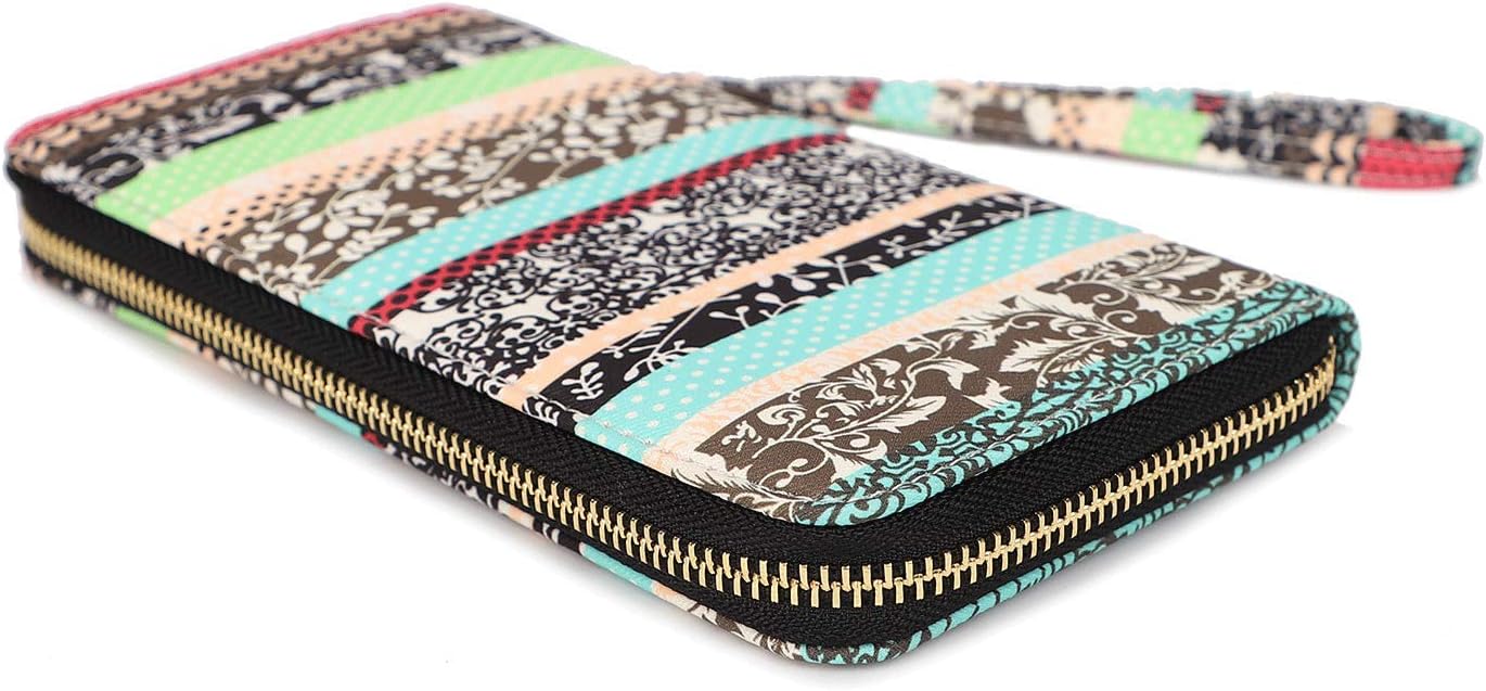 Women Wallet Card RFID For Womens Holder Blocking Credit Small Zipper Purse Pocket Bifold Slim Coin ID Ladies Wristlet Clutch Large Capacity Window Case Travel Zip Women's