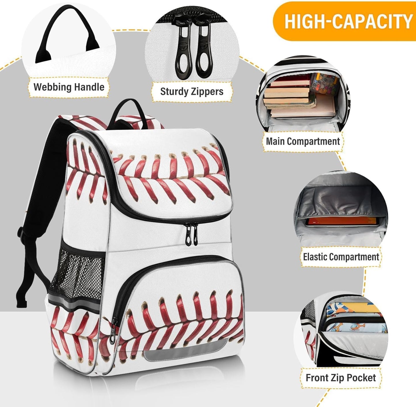 Baseball Cute Backpack For Girls Kids Backpack Boys Teen School Bag Bookbag Travel Daypacks