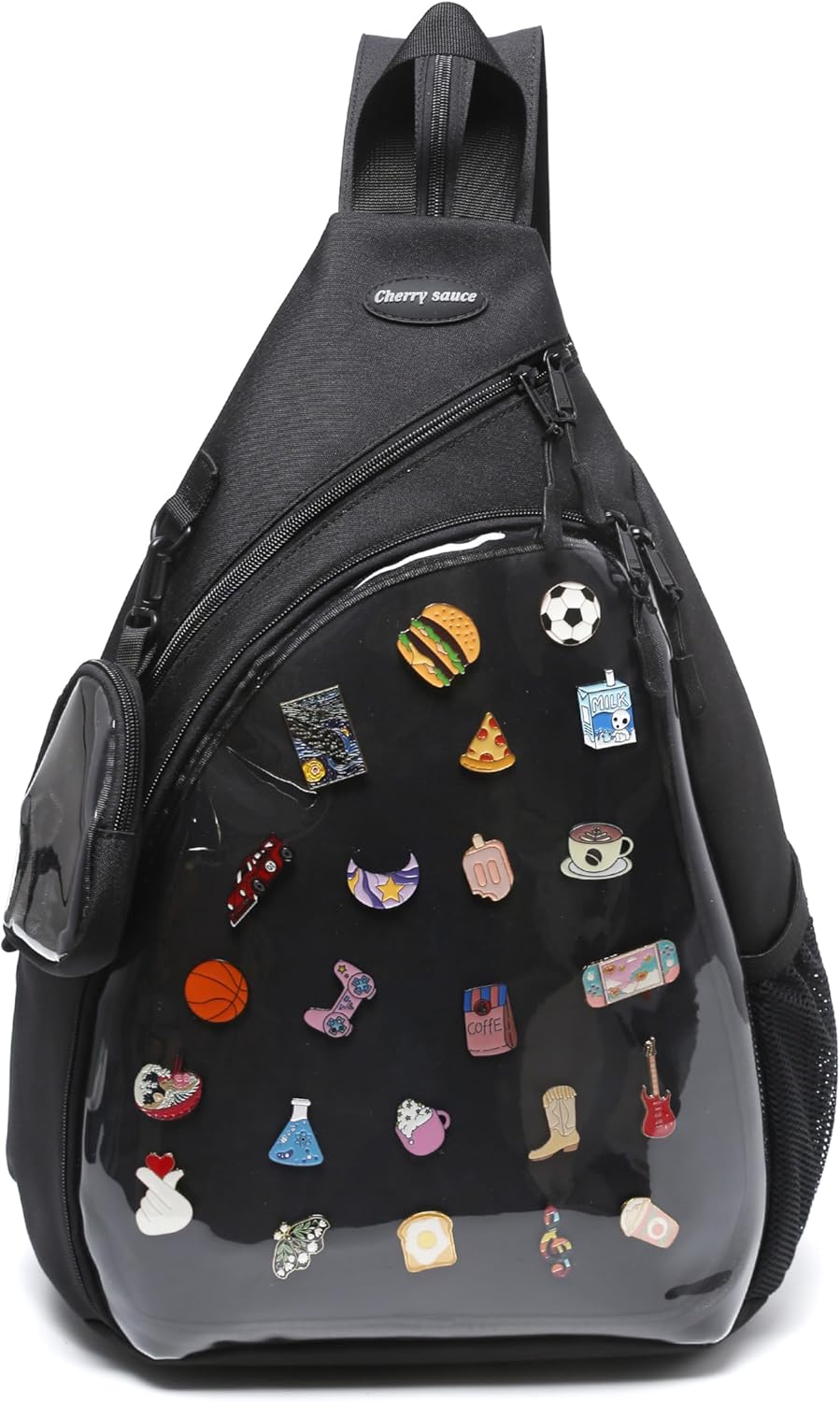 Oxford Ita Bag Kawaii Pin Display Chest Pack Single Shoulder Bag Sport Backpack Hiking Daypack, Large