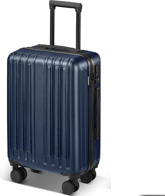 20 inch Carry-on Luggage Hardside Lightweight Suitcase with Spinner Wheels TSA Lock Airline Approved Suitcase for Travel Business, Blue