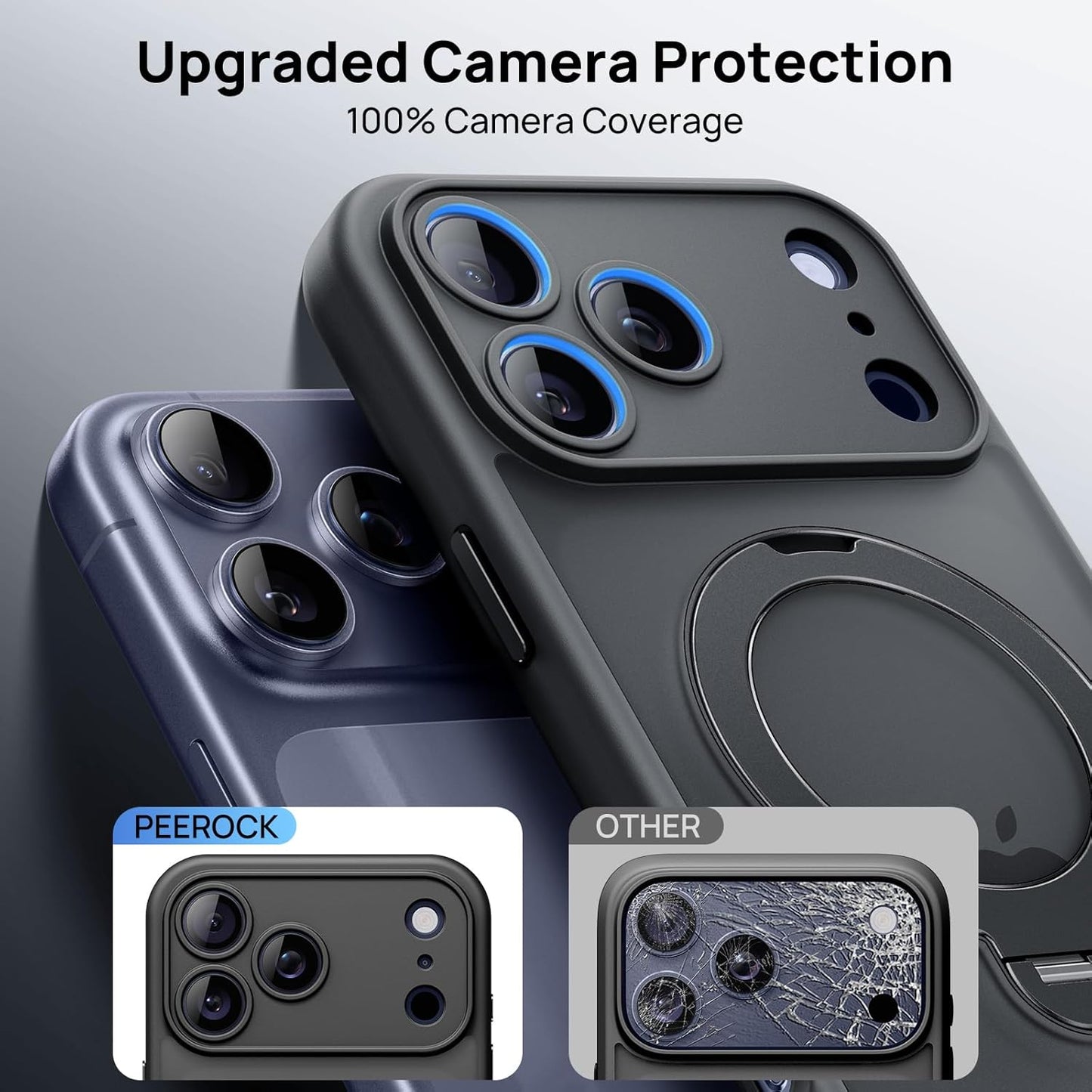 360° Spin Magnetic Stand for iPhone 17 Pro Case, [Fit for MagSafe][Military Protection][Full Camera Protection] Adjustable Kickstand iPhone Case for iPhone 17 Pro 6.3", Black