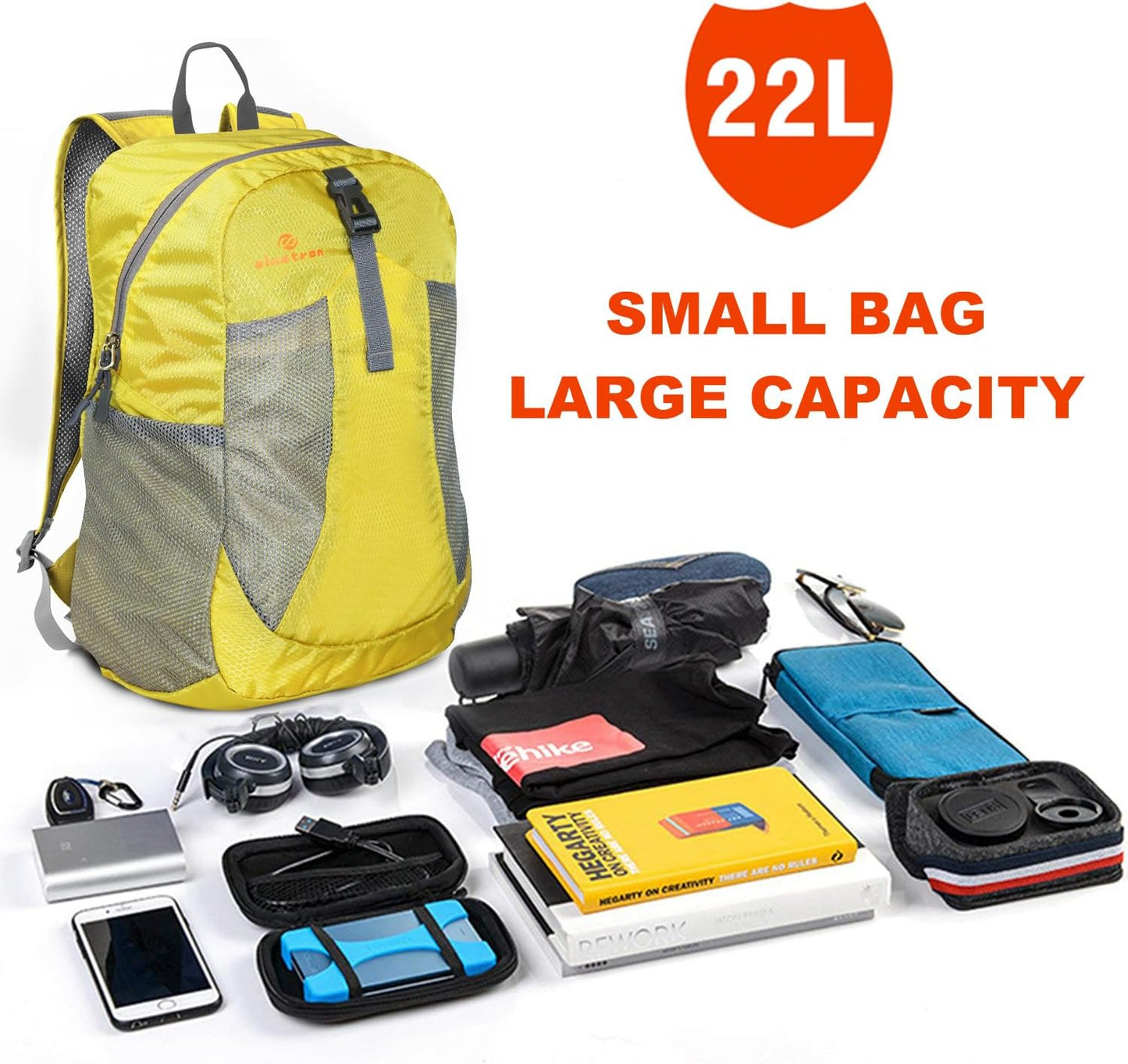 sinotron 22L Lightweight Packable Hiking Backpack, Small Hiking Backpack Day Pack for Women Men