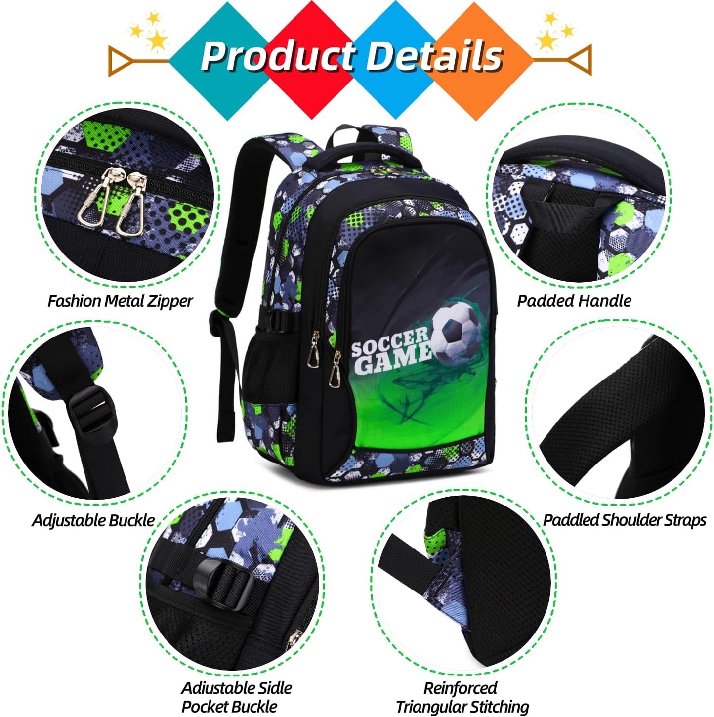 Boys Backpack Elementary School Bookbag Waterproof Durable Sturdy Kids Schoolbag Casual Travel